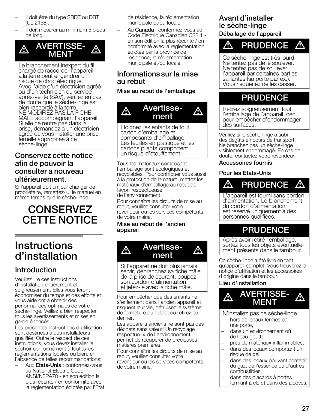 Bosch Appliances WTMC6321CN, WTMC6321US installation instructions 