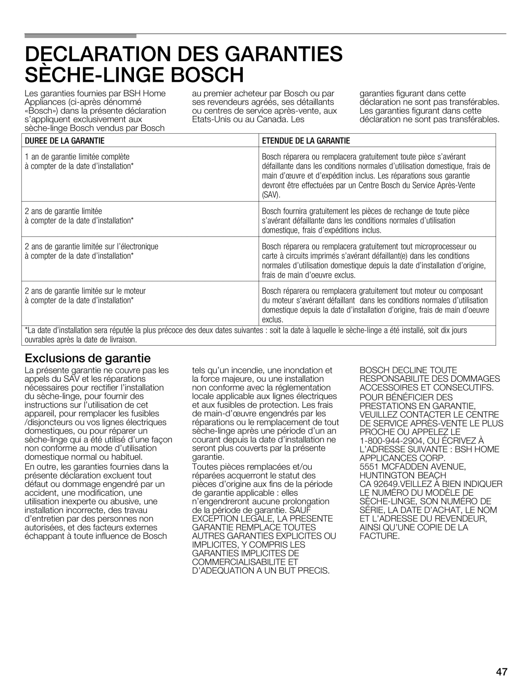 Bosch Appliances WTMC6321CN, WTMC6321US installation instructions 