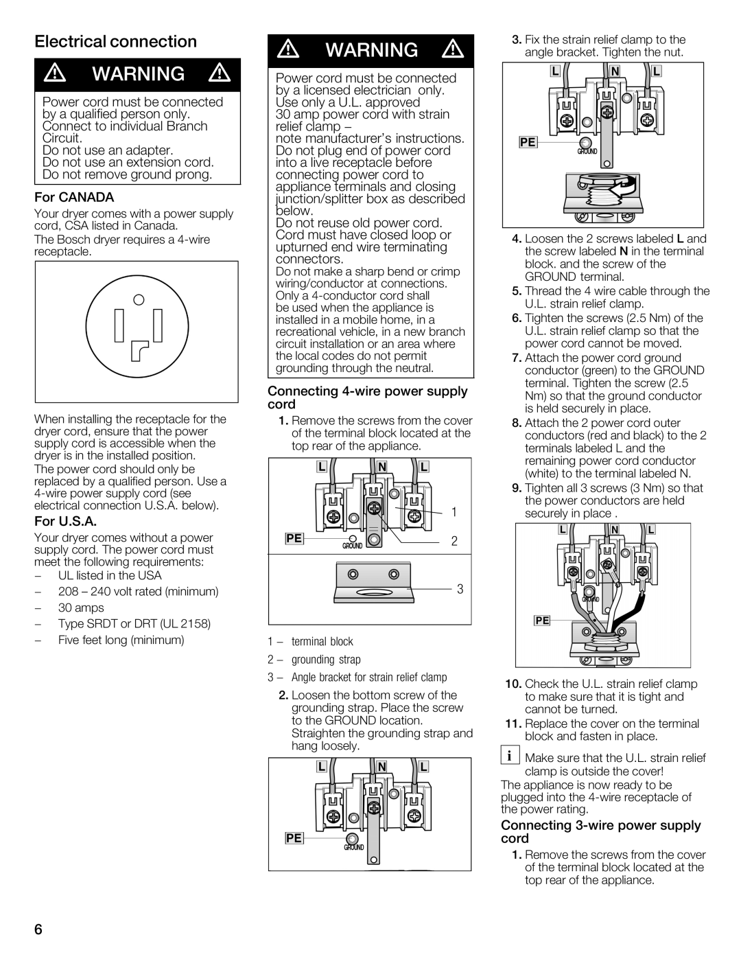 Bosch Appliances WTMC6321US, WTMC6321CN installation instructions 