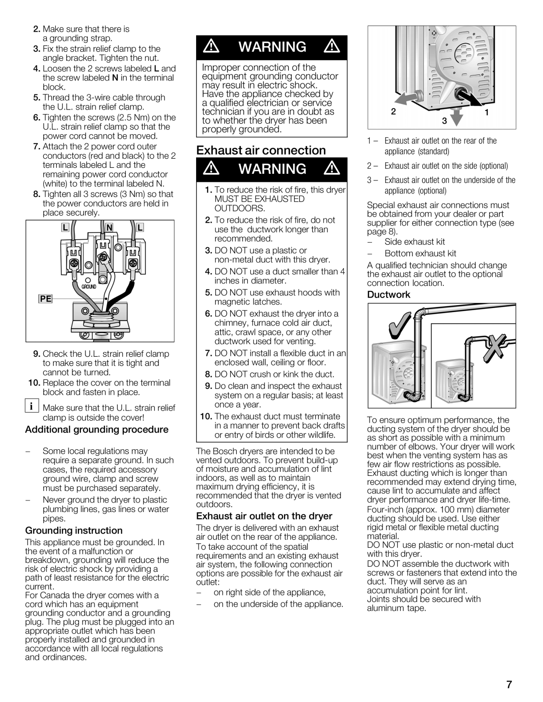 Bosch Appliances WTMC6321CN, WTMC6321US installation instructions 