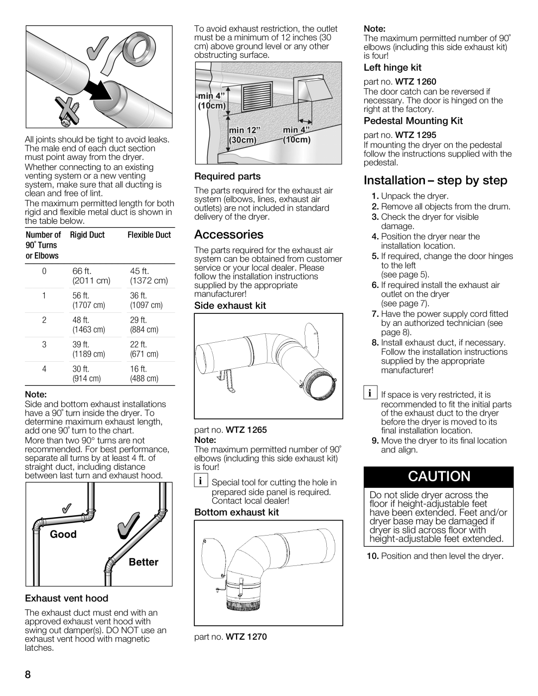 Bosch Appliances WTMC6321US, WTMC6321CN installation instructions 