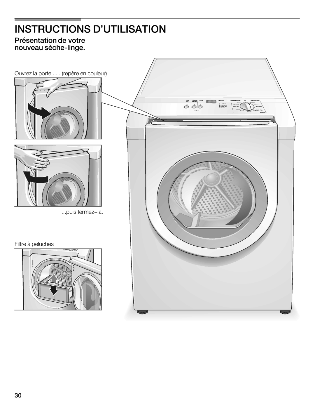 Bosch Appliances WTXD5321US, WTXD5321CN Instructions Dutilisation, Présentation de votre nouveau sècheWlinge 