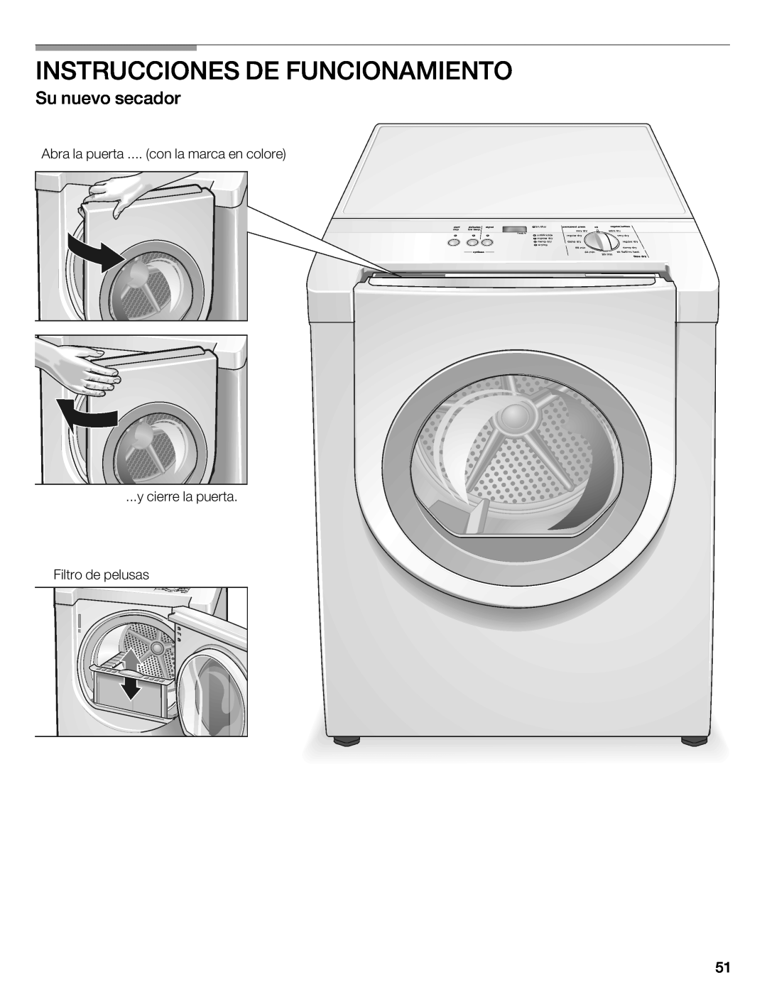 Bosch Appliances WTXD5321CN, WTXD5321US installation instructions Instrucciones De Funcionamiento, Su nuevo secador 