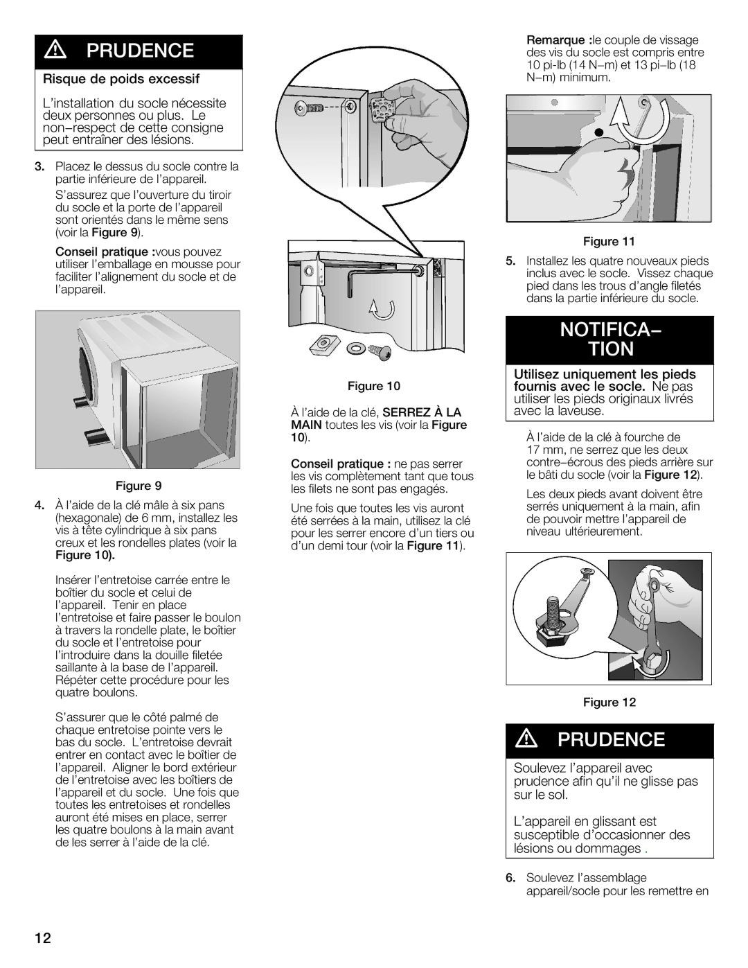 Bosch Appliances WTZ1500P, WTZ1500S, WTZ1500C, WTZ 1295P, WTZ 1295C installation instructions Avec la laveuse 