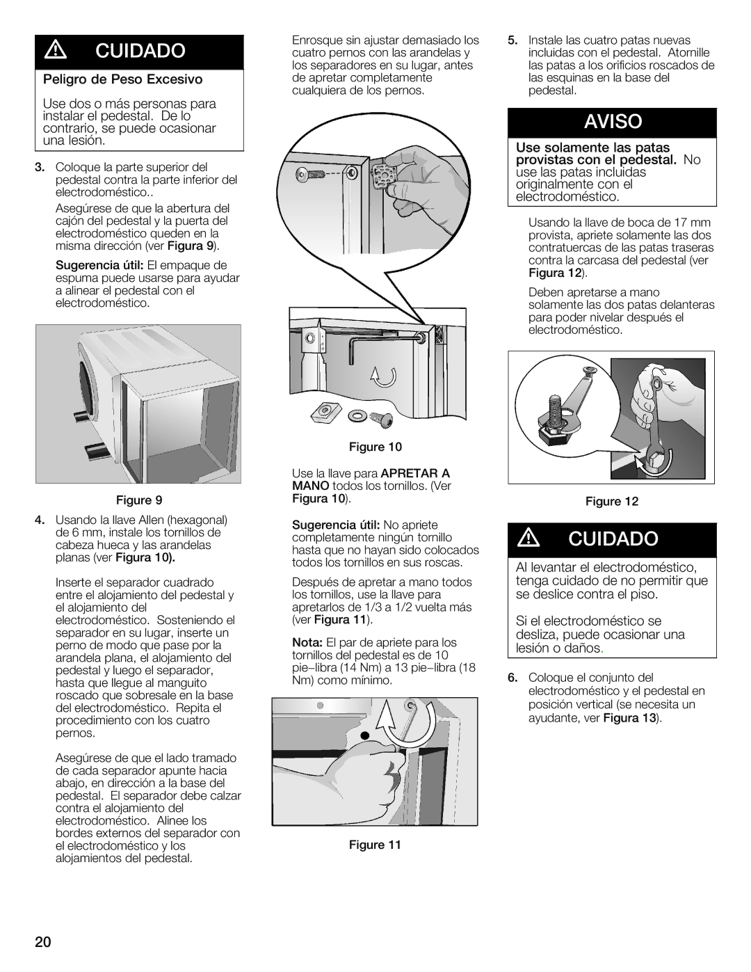 Bosch Appliances WTZ1500C Levantar el electrodoméstico, Tenga Cuidado de no permitir Que, Se deslice contra el piso 