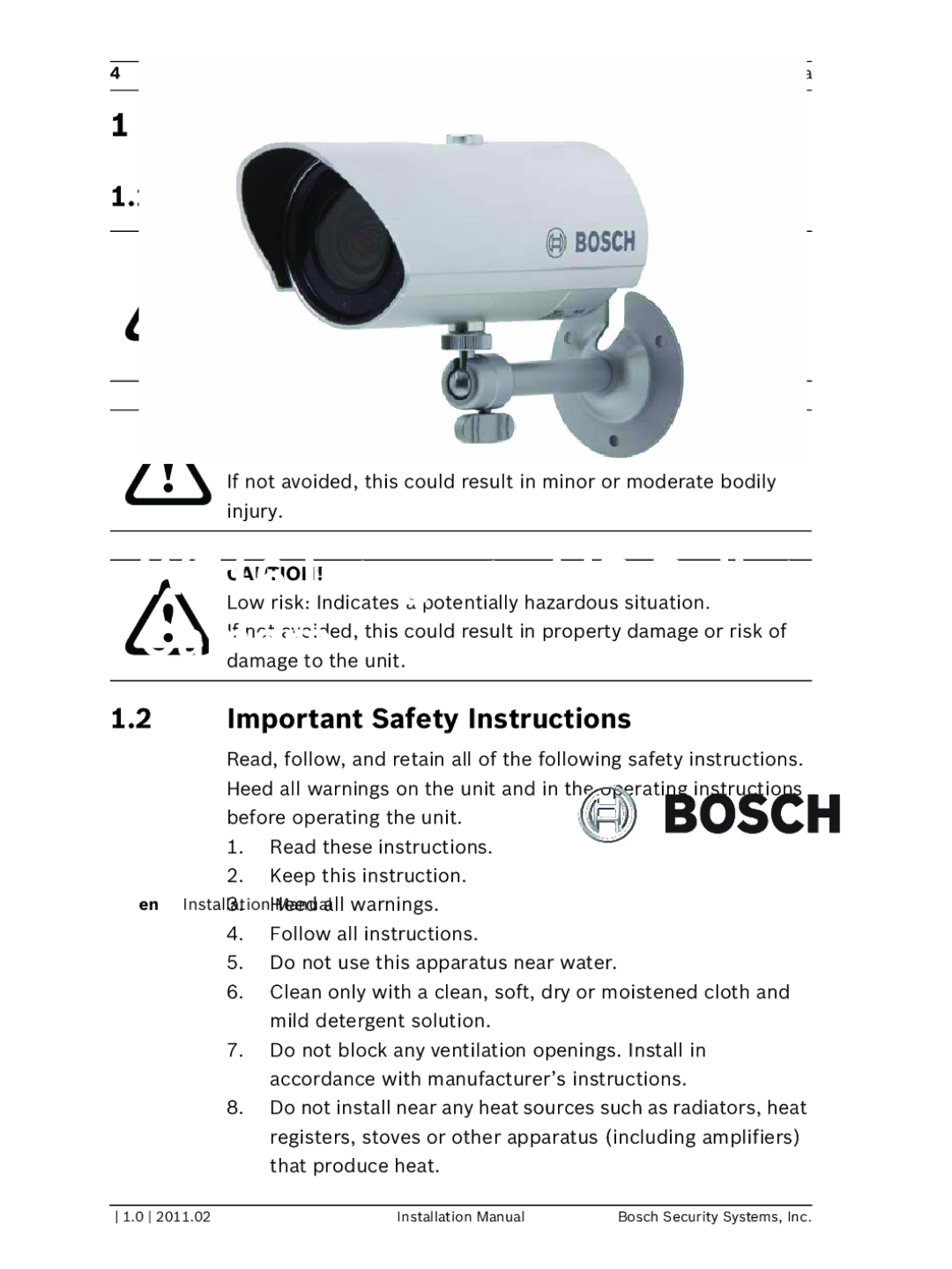 Bosch Appliances WZ16 installation manual Safety Precautions, Important Safety Instructions 