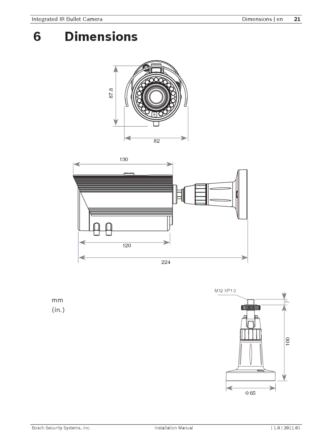 Bosch Appliances WZ18 installation manual Dimensions 