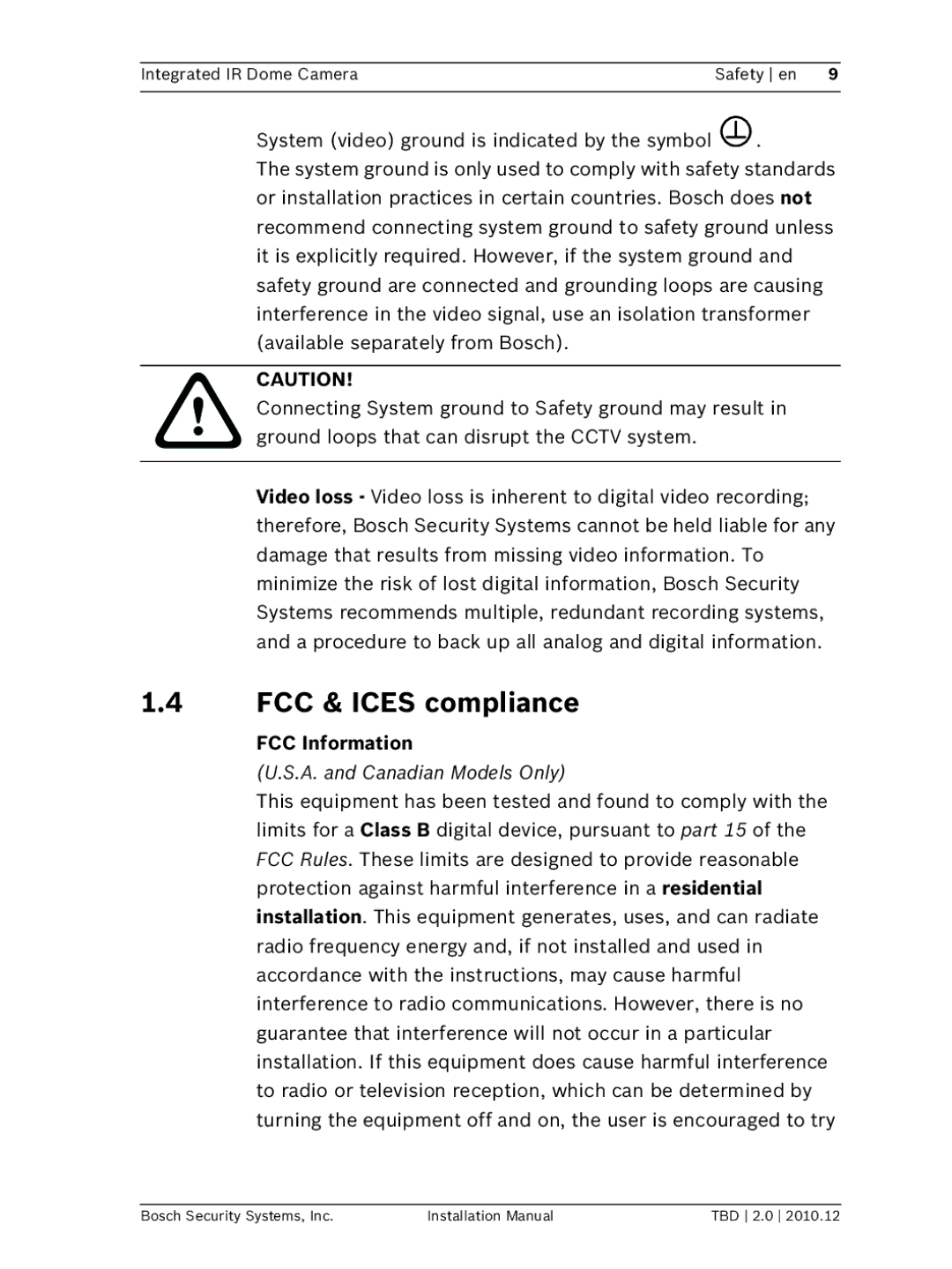 Bosch Appliances WZ45 installation manual FCC & Ices compliance, FCC Information 