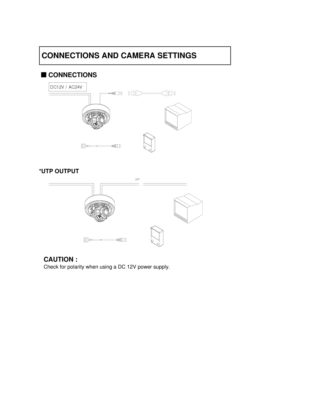 Bosch Appliances WZ45N instruction manual Connections and Camera Settings 