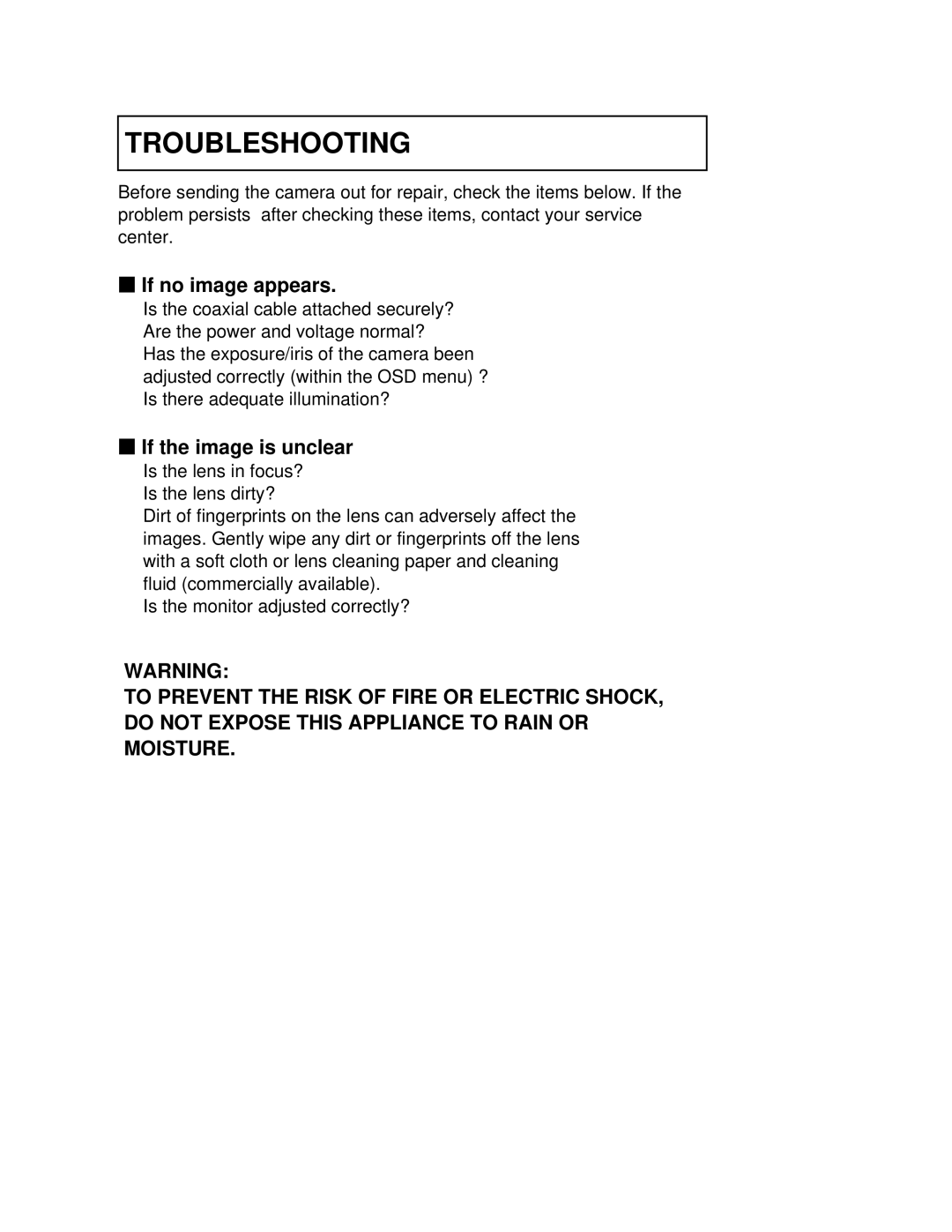 Bosch Appliances WZ45N instruction manual Troubleshooting 