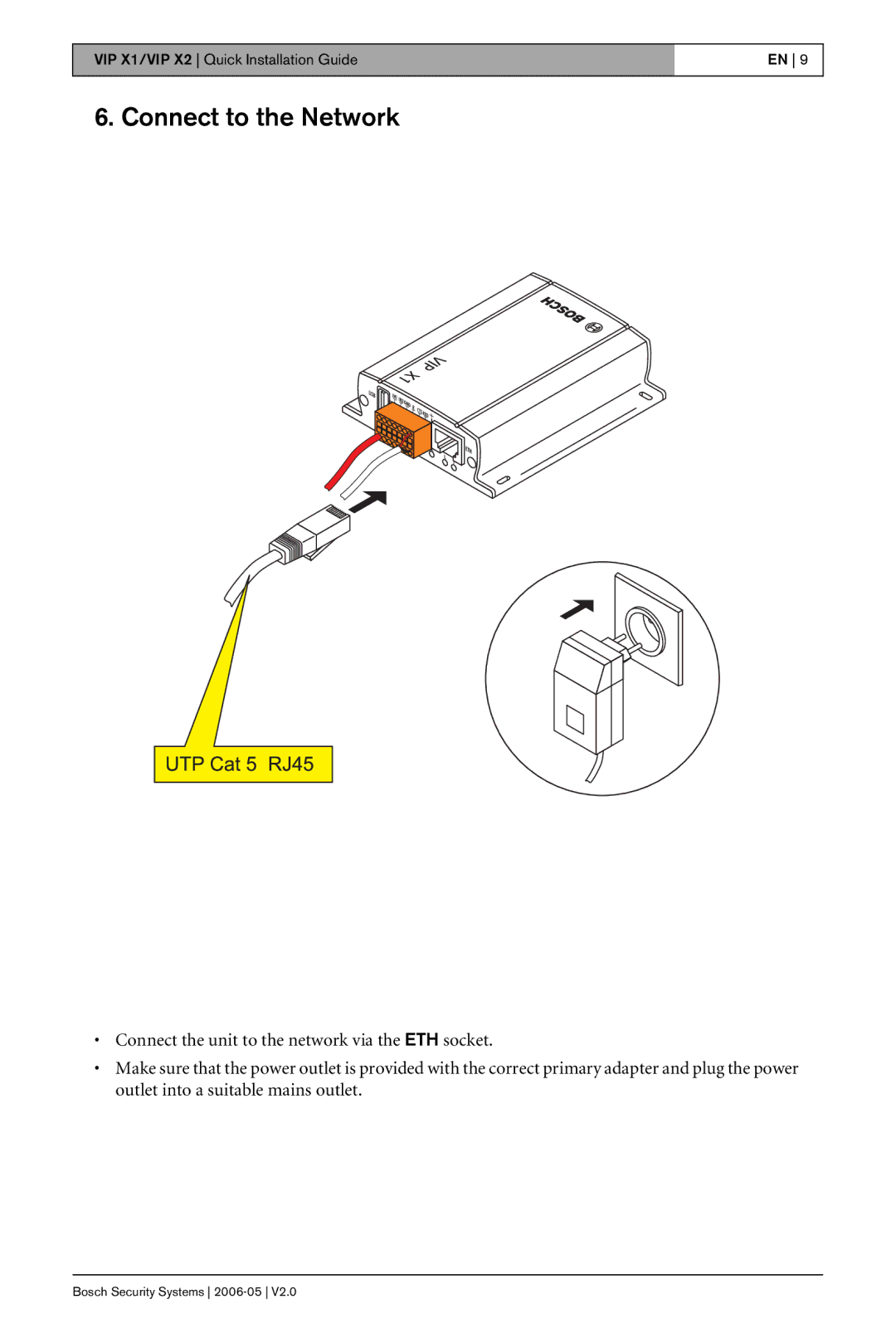 Bosch Appliances X1 manual Connect to the Network 