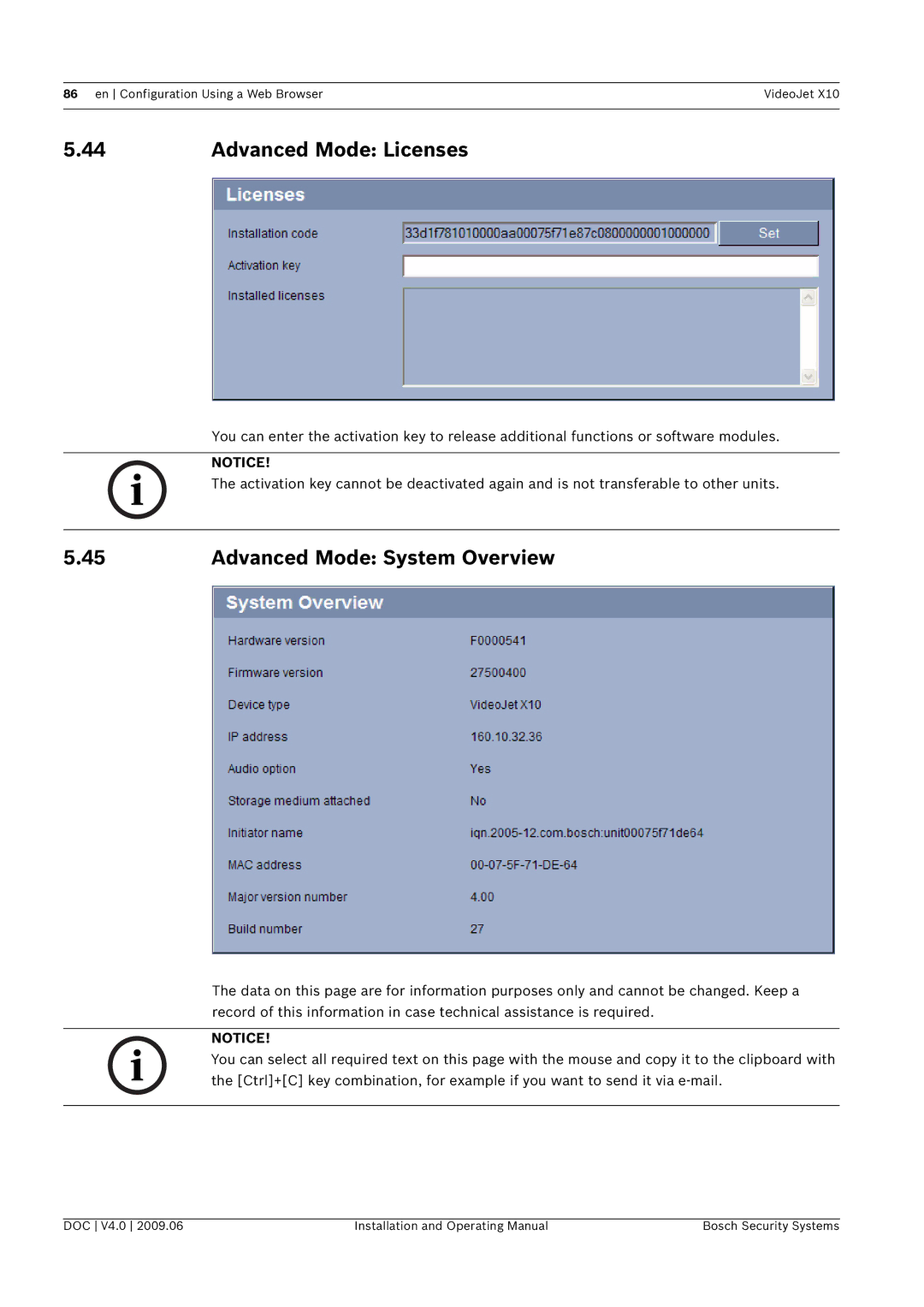 Bosch Appliances X10 manual Advanced Mode Licenses, Advanced Mode System Overview 