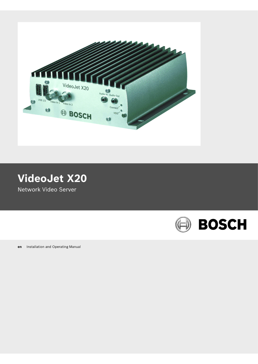 Bosch Appliances X20 manual VideoJet 