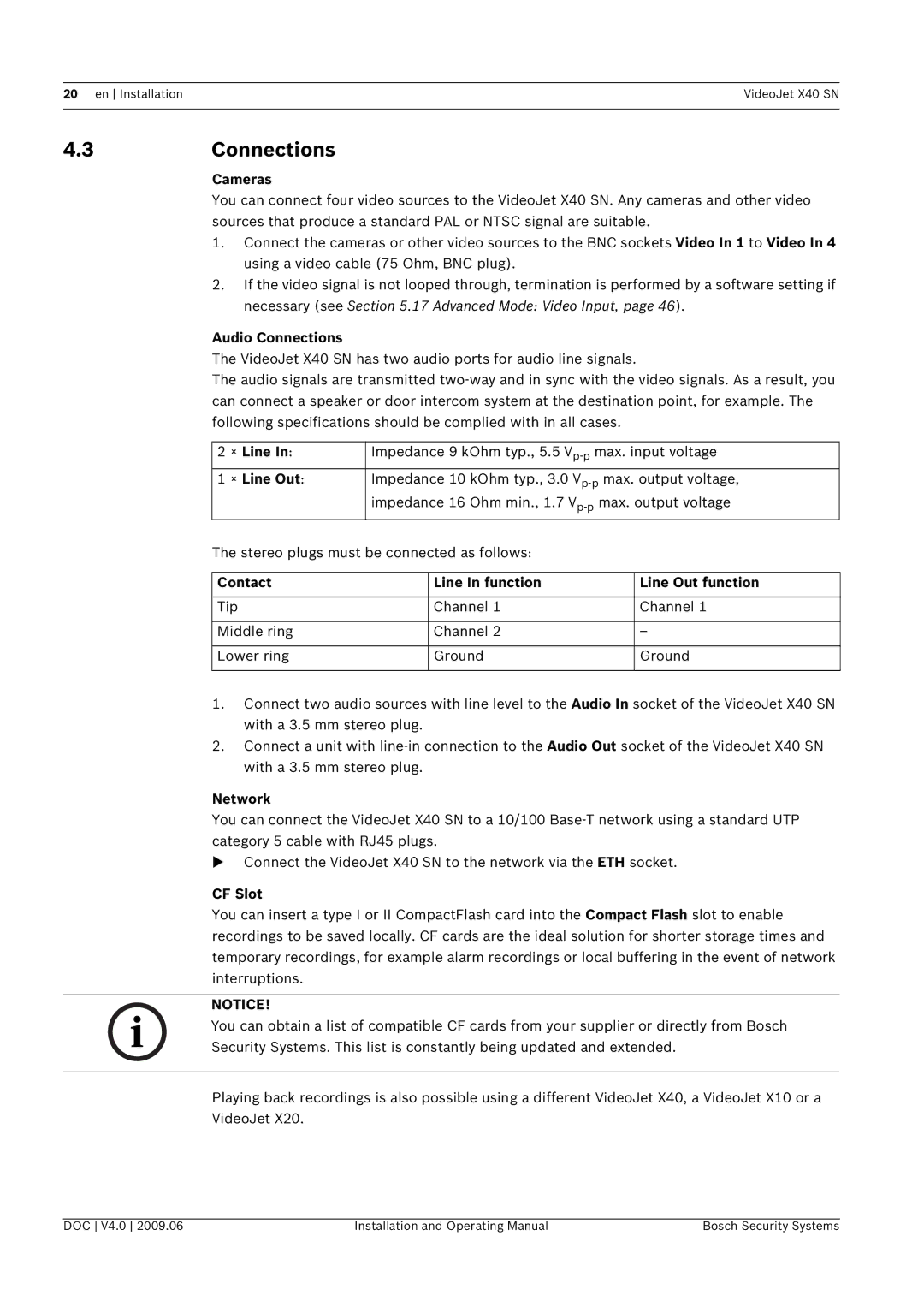 Bosch Appliances X40 SN manual 3Connections 