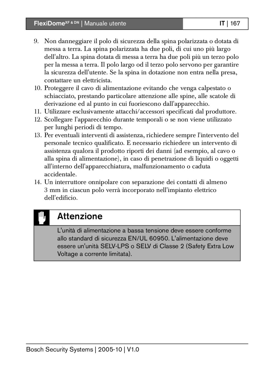 Bosch Appliances XF, DN installation instructions Attenzione 