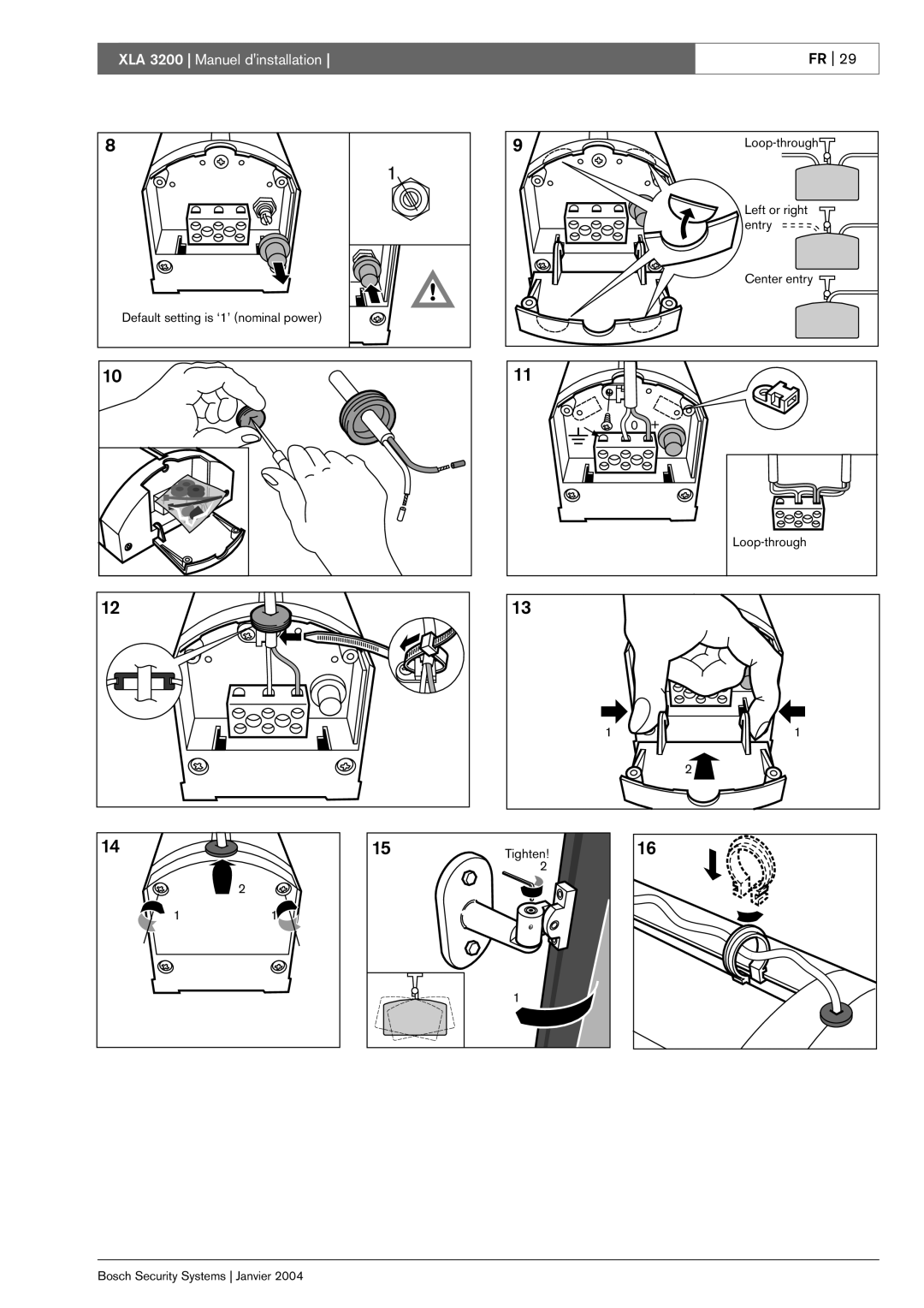 Bosch Appliances XLA 3200 installation manual Default setting is ‘1’ nominal power 