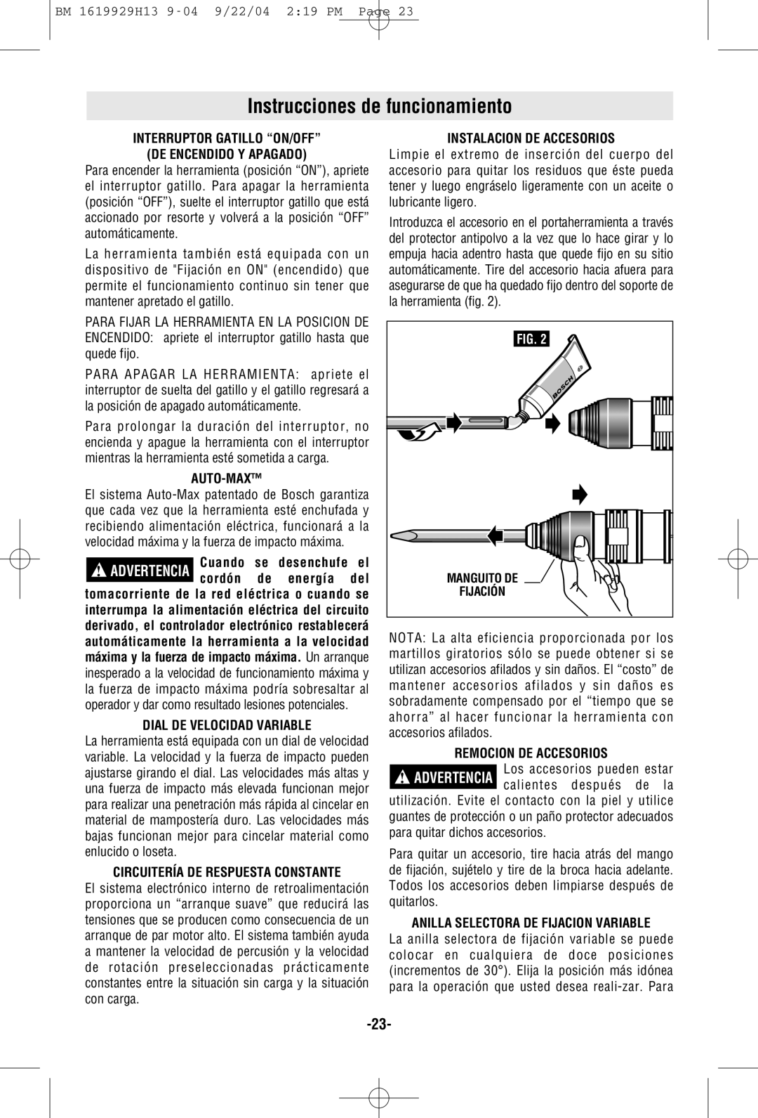 Bosch Power Tools 11318EVS manual Instrucciones de funcionamiento 