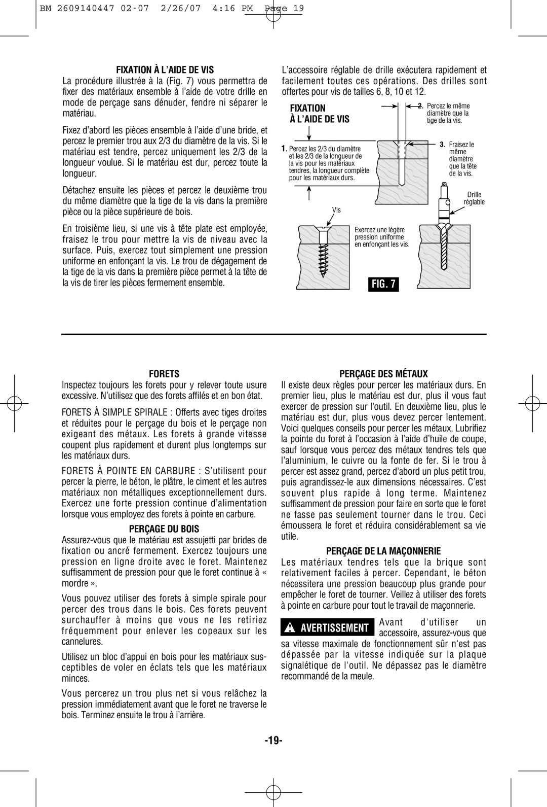 Bosch Power Tools 1191VSRK Fixation À L’AIDE DE VIS, Fixation ’AIDE DE VIS, Forets, Perçage DU Bois, Perçage DES Métaux 