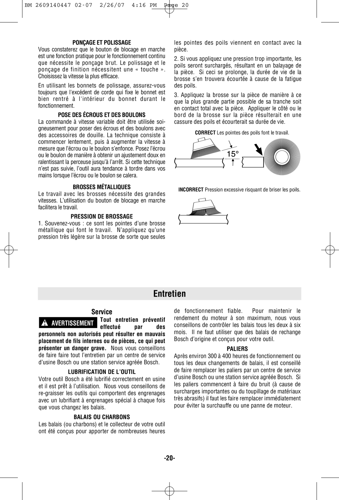 Bosch Power Tools 1191VSRK manual Entretien 