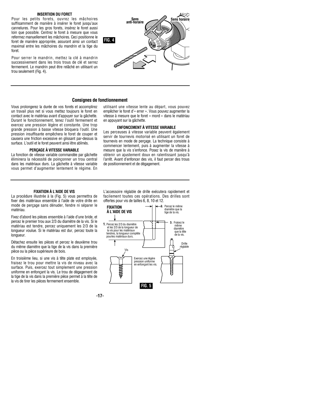 Bosch Power Tools 1199VSR manual Consignes de fonctionnement 