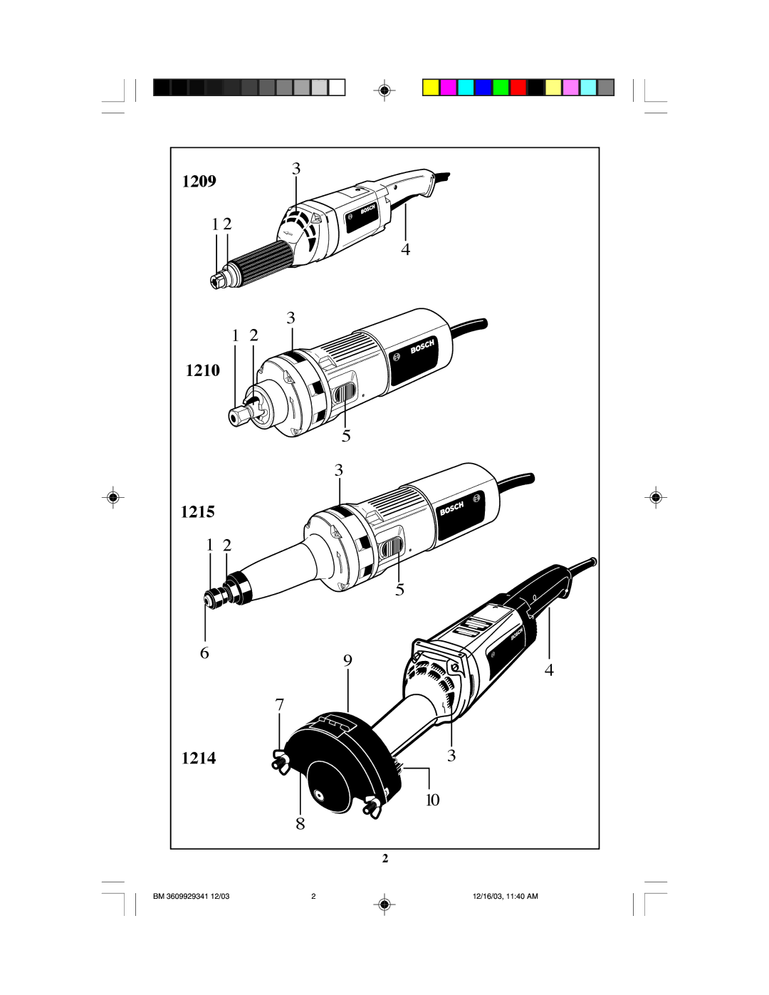 Bosch Power Tools manual 1209 1210 1215 1214 