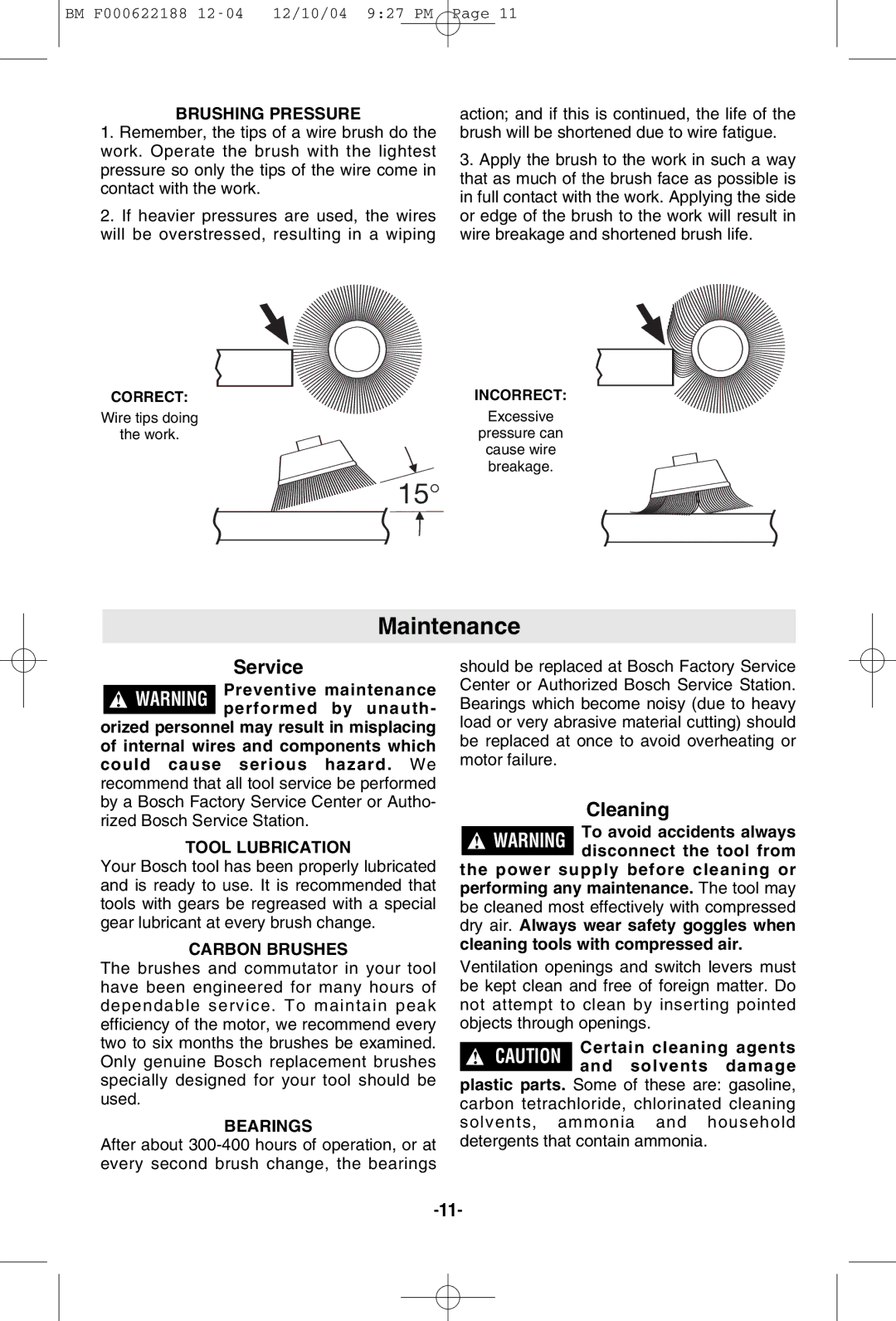 Bosch Power Tools 1347A, 1348AE manual Maintenance, Cleaning 