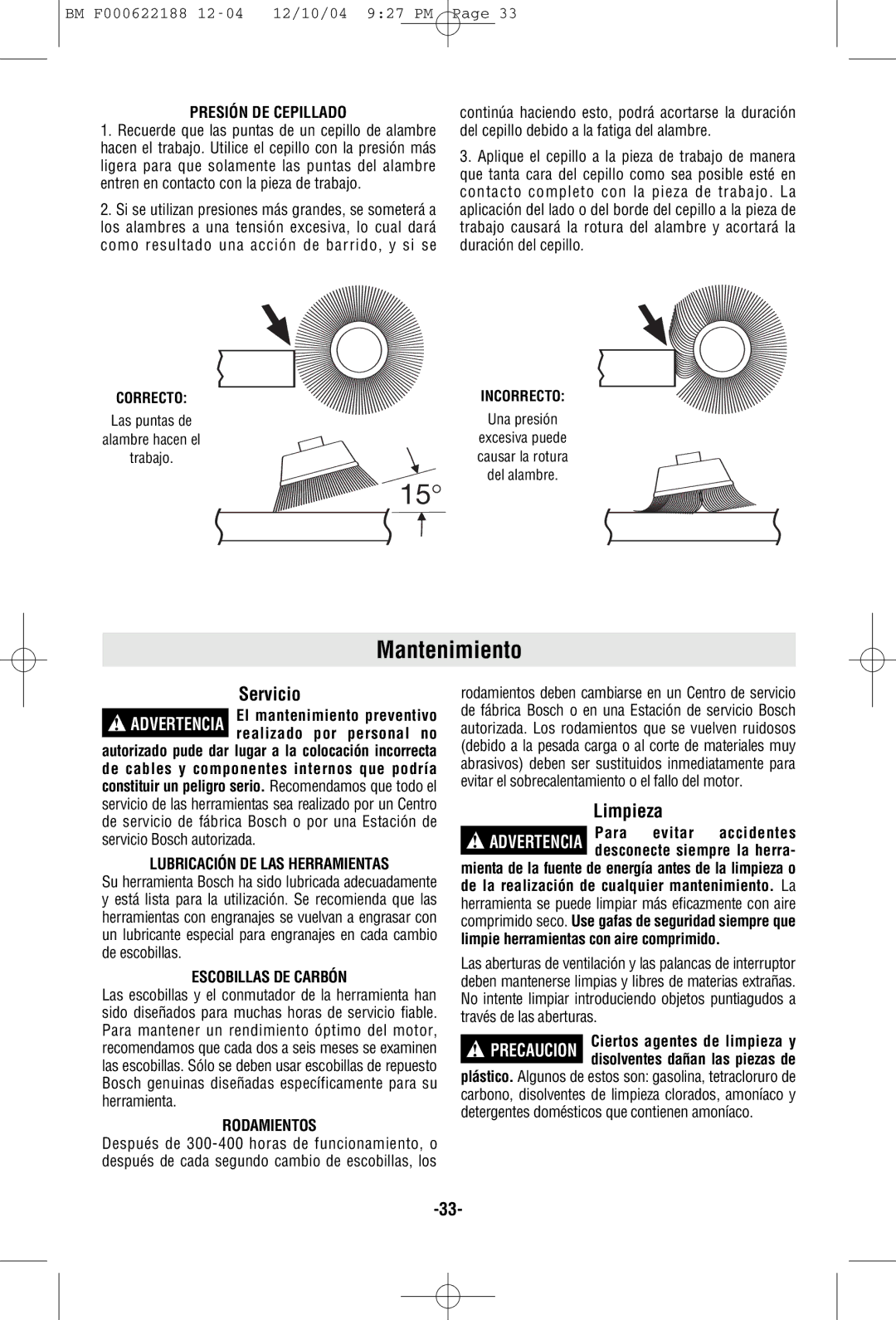 Bosch Power Tools 1347A, 1348AE manual Mantenimiento, Limpieza 