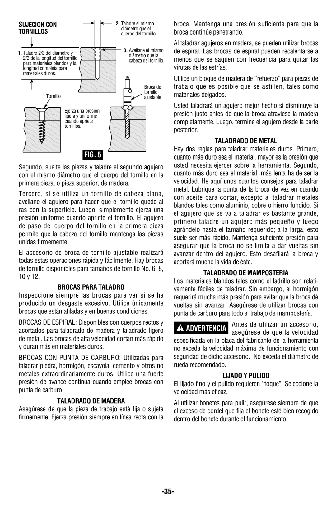 Bosch Power Tools 13624, 13614 manual Brocas Para Taladro, Taladrado DE Madera, Taladrado DE Metal, Taladrado DE Mamposteria 