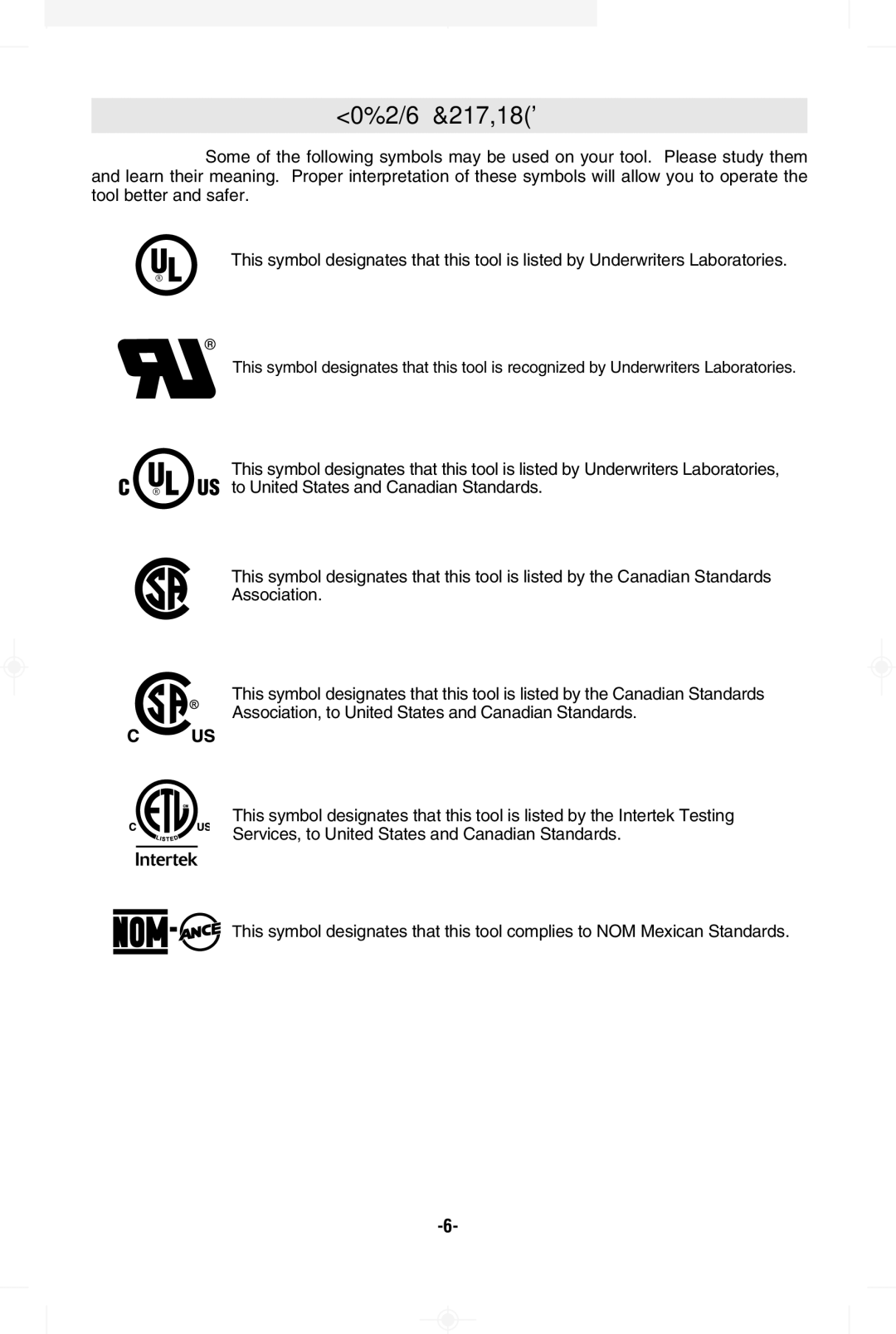 Bosch Power Tools 1500C manual Symbols 