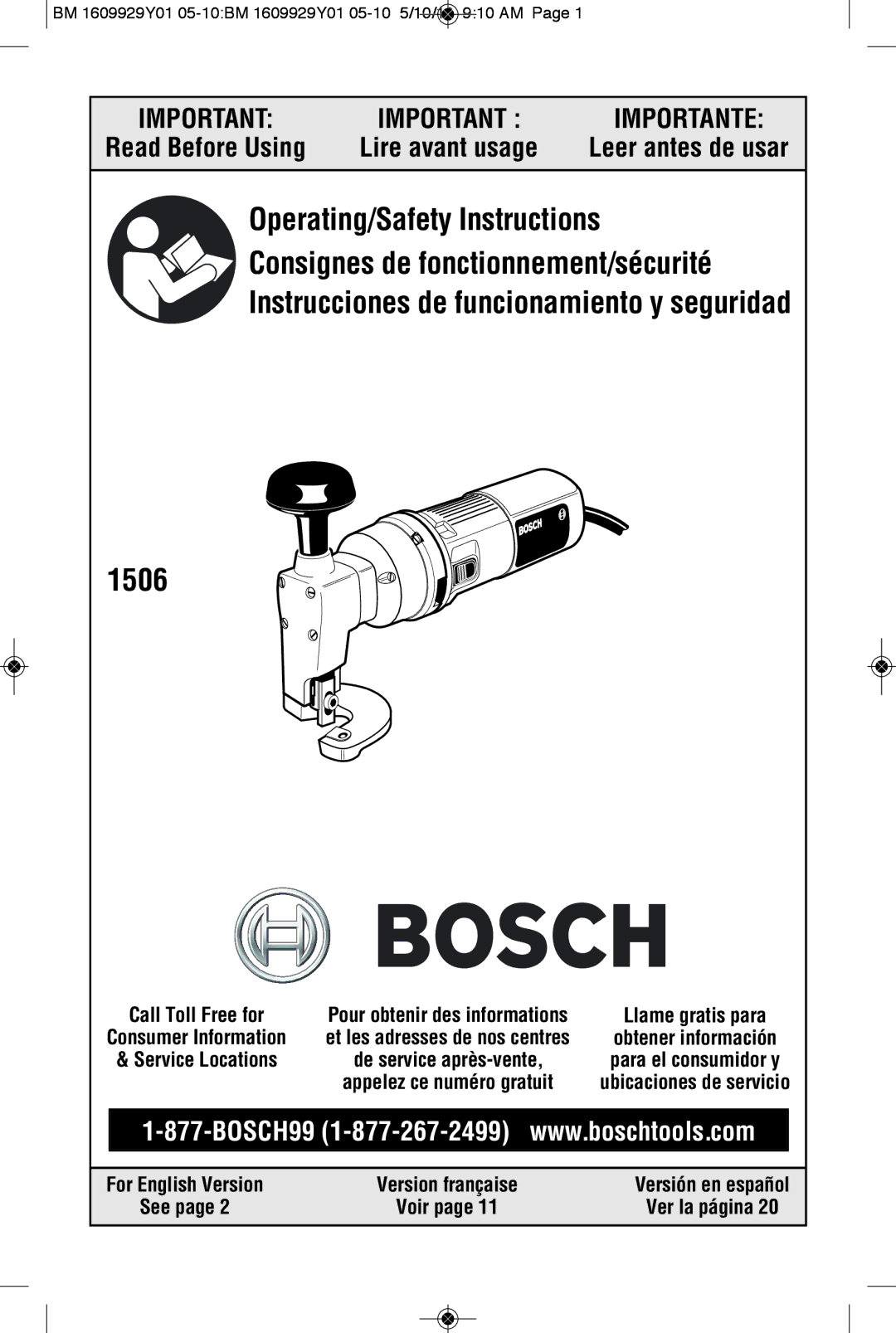 Bosch Power Tools 1506 manual Voir Ver la página 