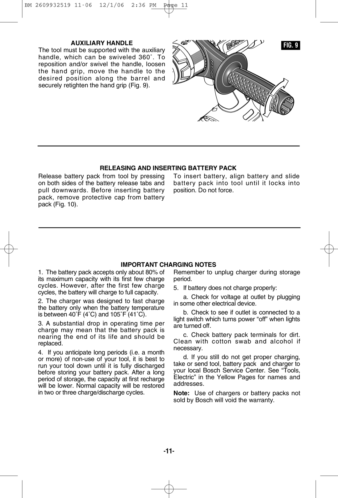 Bosch Power Tools 15618, 15614 manual Releasing and Inserting Battery Pack, Important Charging Notes 