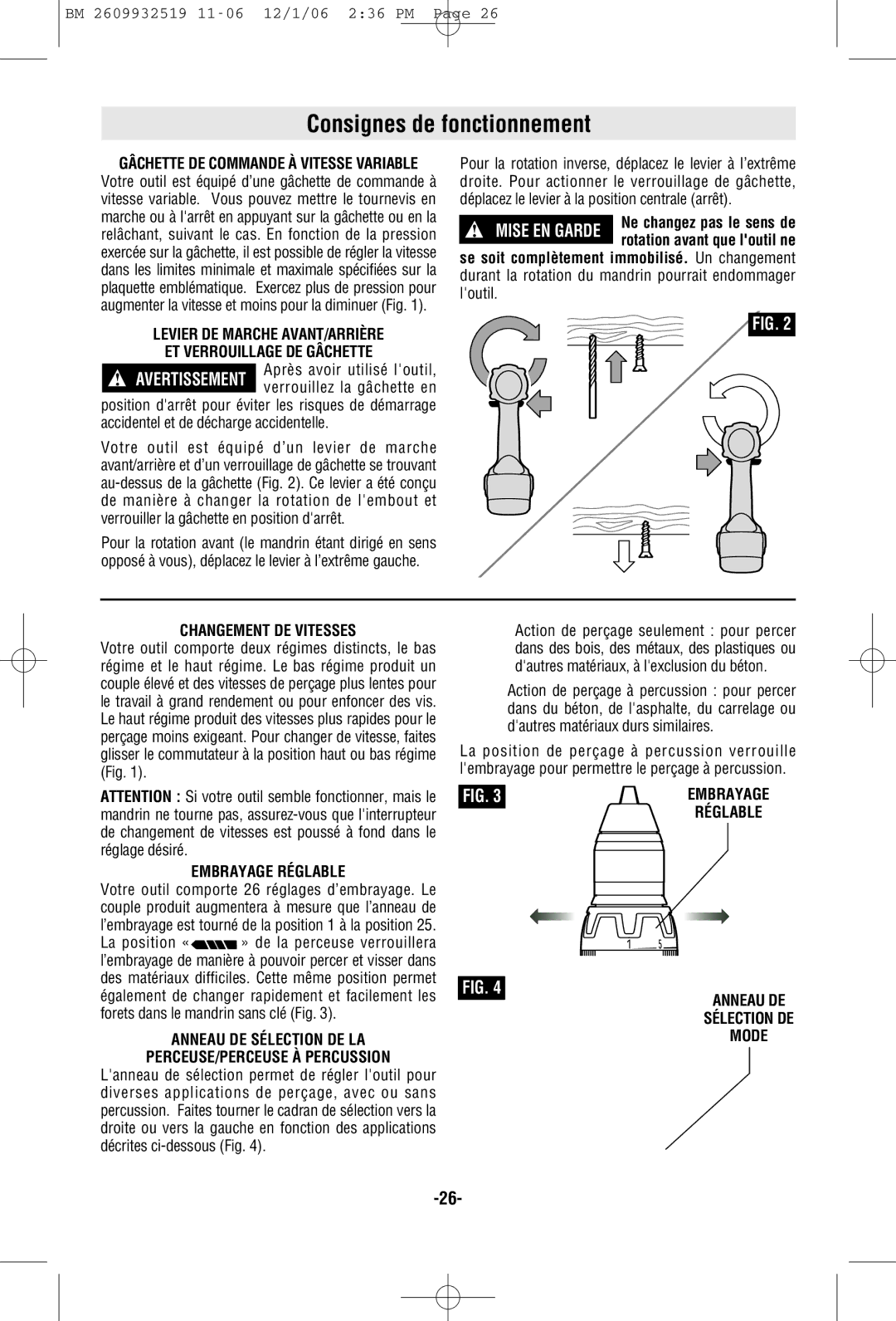 Bosch Power Tools 15614, 15618 manual Consignes de fonctionnement, Après avoir utilisé loutil Verrouillez la gâchette en 