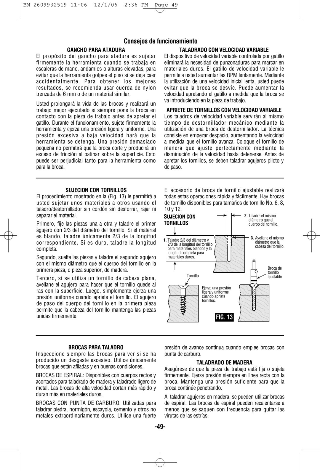 Bosch Power Tools 15618, 15614 manual Consejos de funcionamiento 