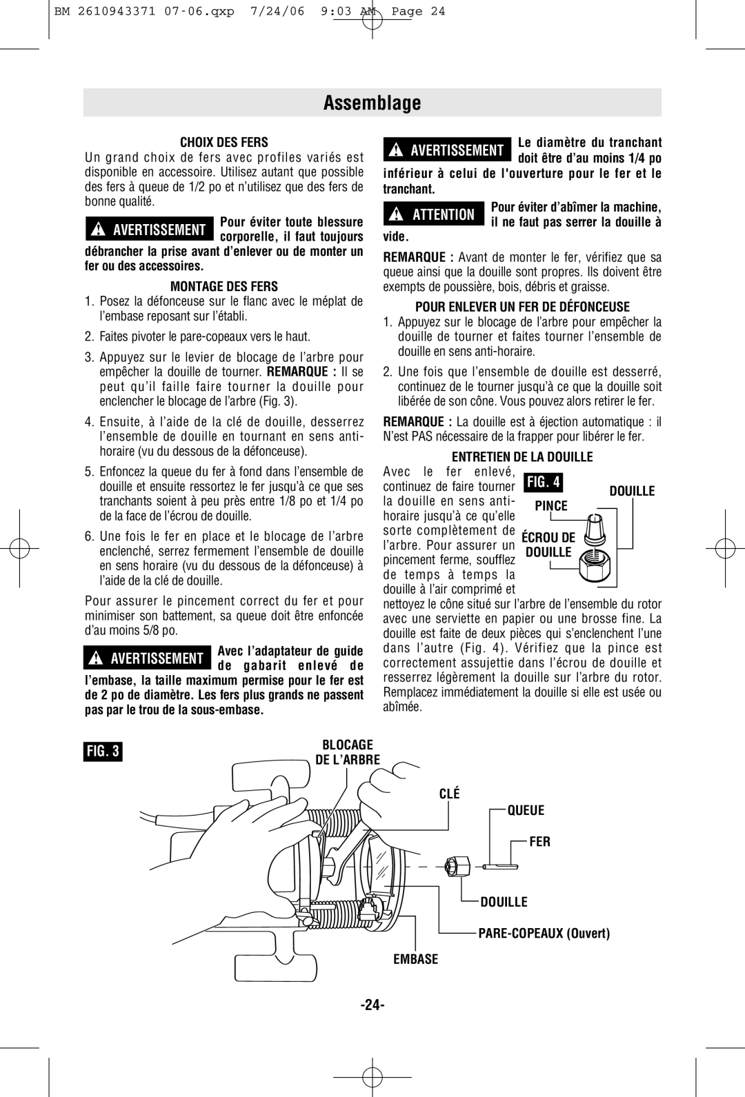 Bosch Power Tools 1613AEVS manual Assemblage 