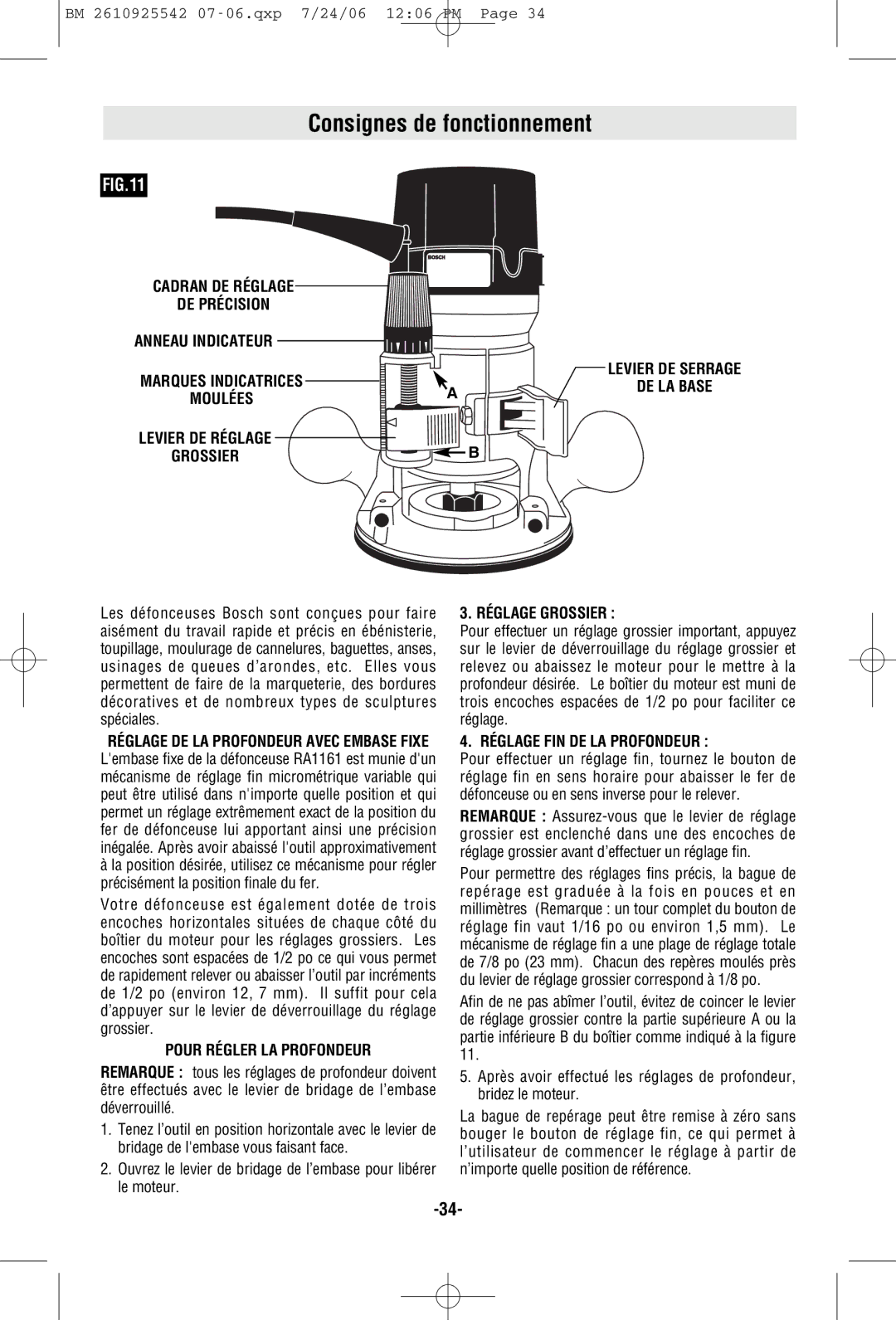 Bosch Power Tools 0 601 617 061, 1618EVS, 1617EVSPK, 1617PK manual Consignes de fonctionnement 