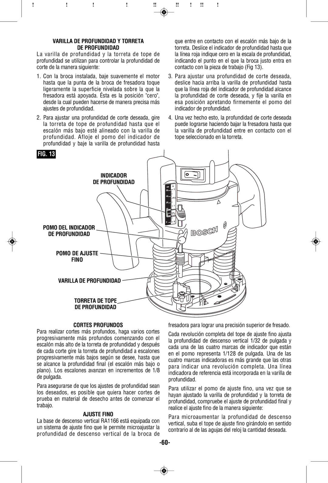 Bosch Power Tools 1617, 1618EVS Varilla DE Profundidad Y Torreta, Fresadora para lograr una precisión superior de fresado 