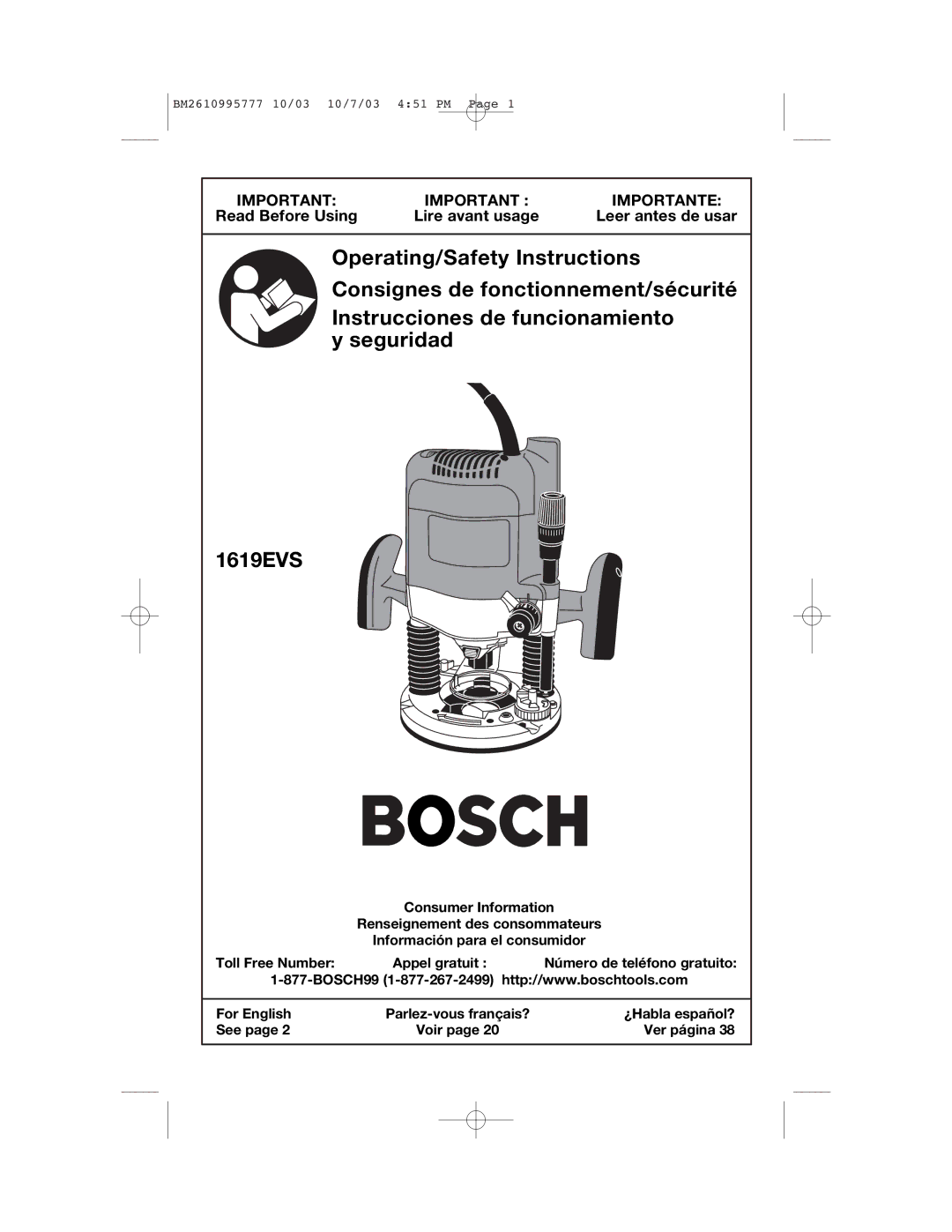 Bosch Power Tools 1619EVS manual BM 2610933969 09-12BM 2610933969 09-12.qxp 9/20/12 919 AM, Ver la página 