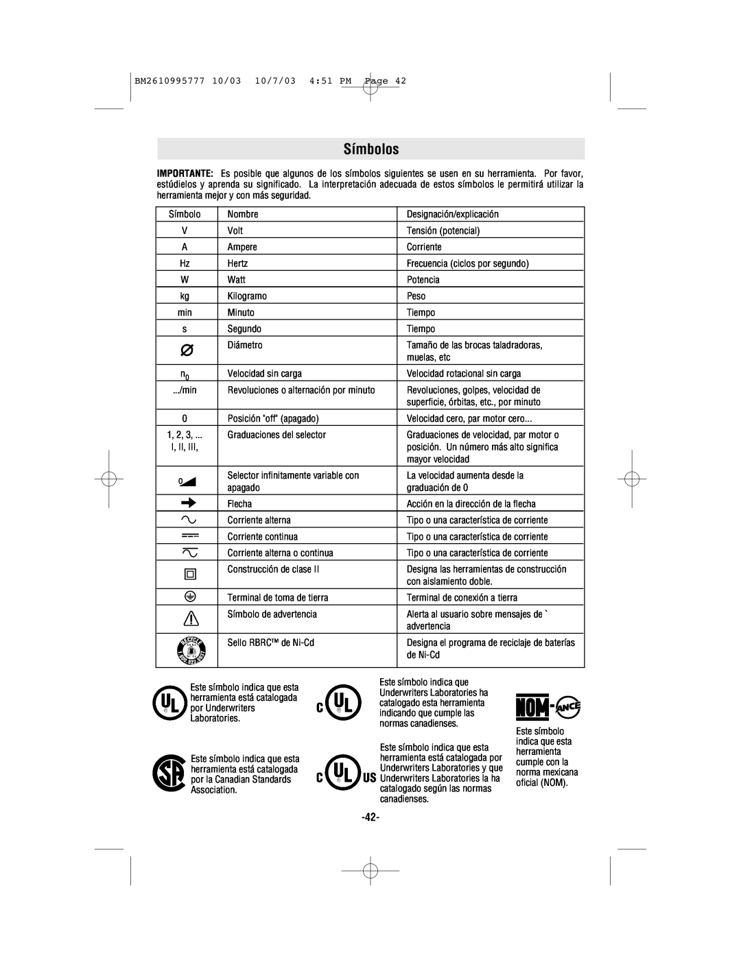 Bosch Power Tools 1619EVS manual Símbolos 