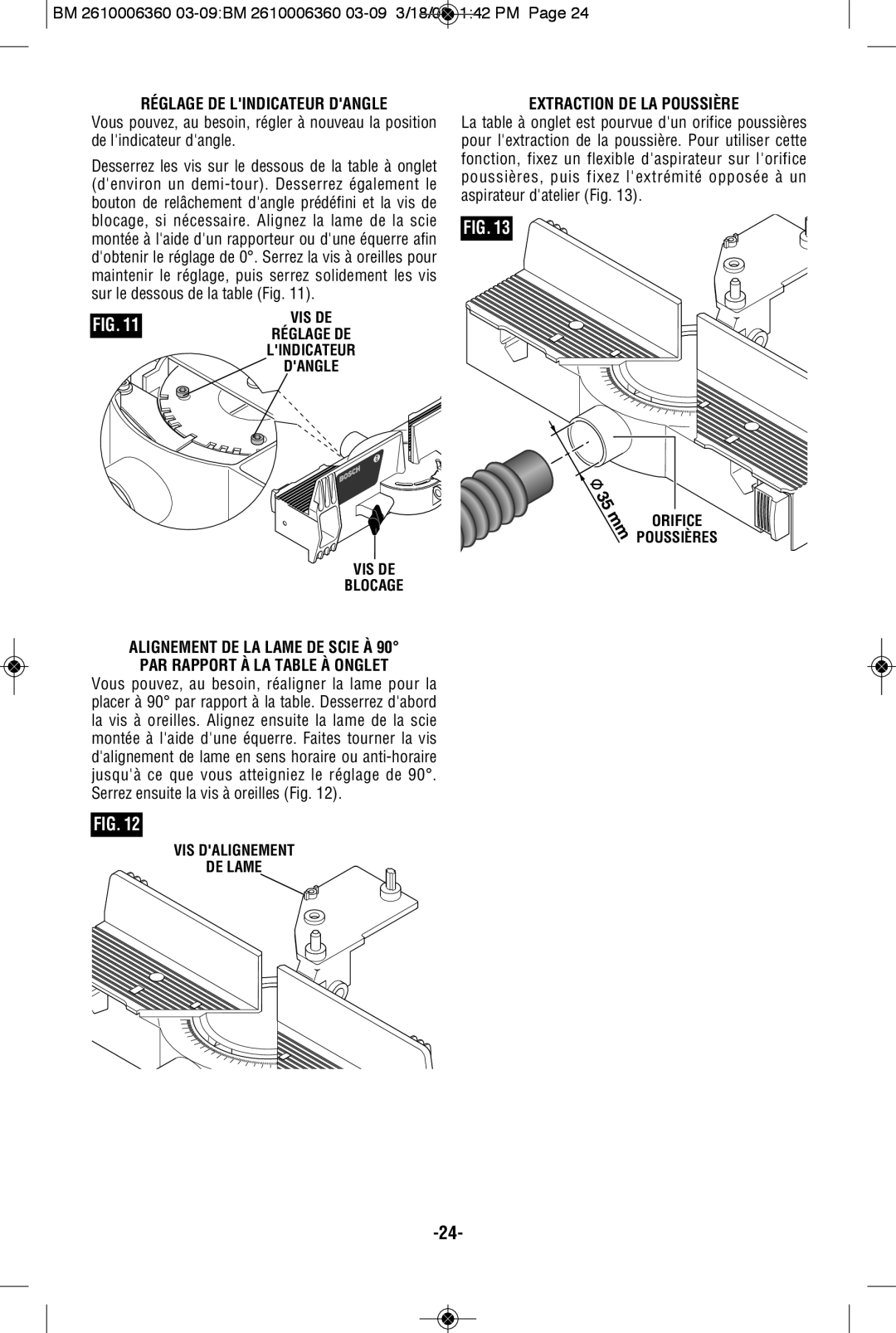 Bosch Power Tools 1640VS Réglage DE Lindicateur Dangle, Extraction DE LA Poussière, VIS DE Blocage, Orifice Poussières 