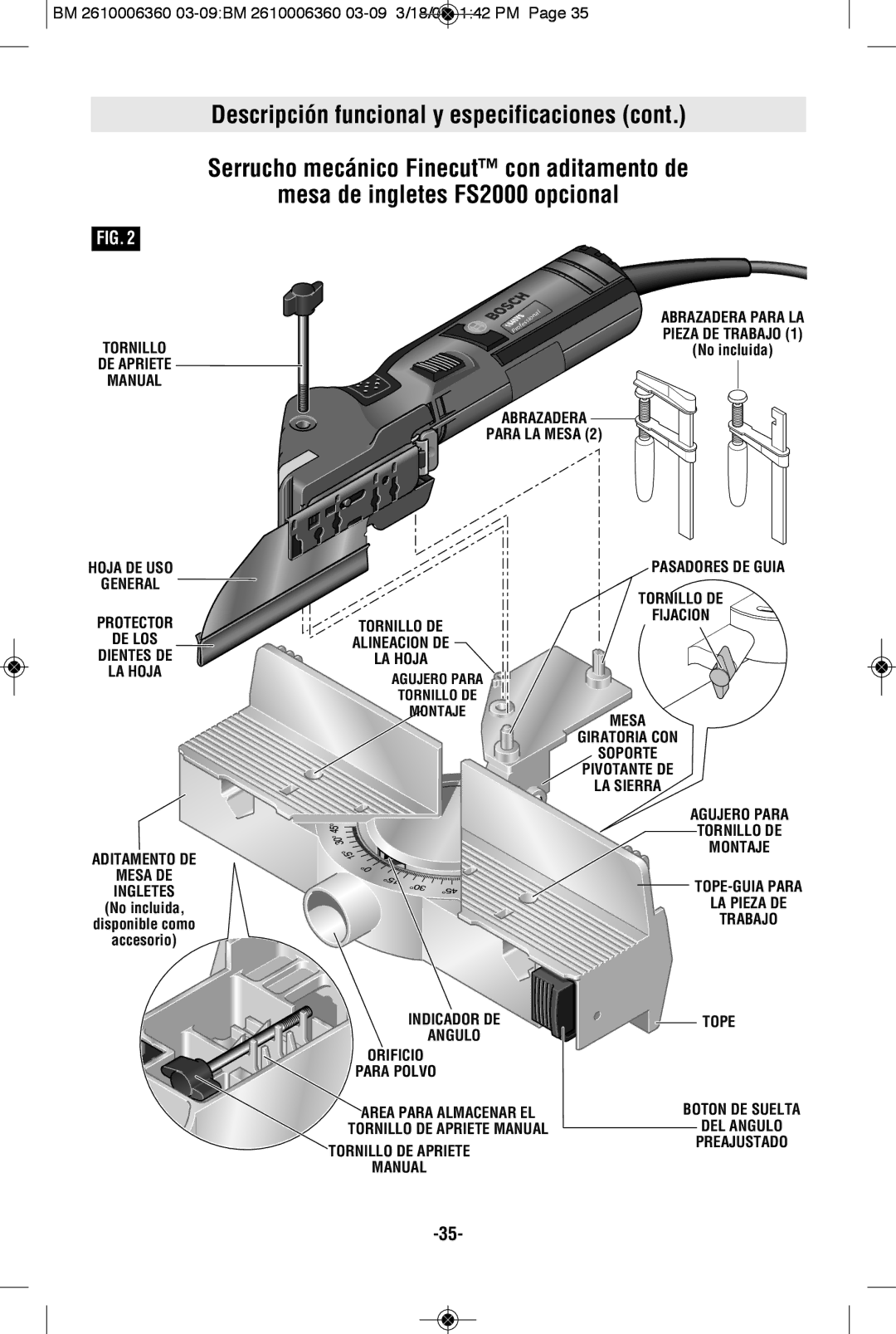 Bosch Power Tools 1640VS manual Alineacion DE LA Hoja, Tope 