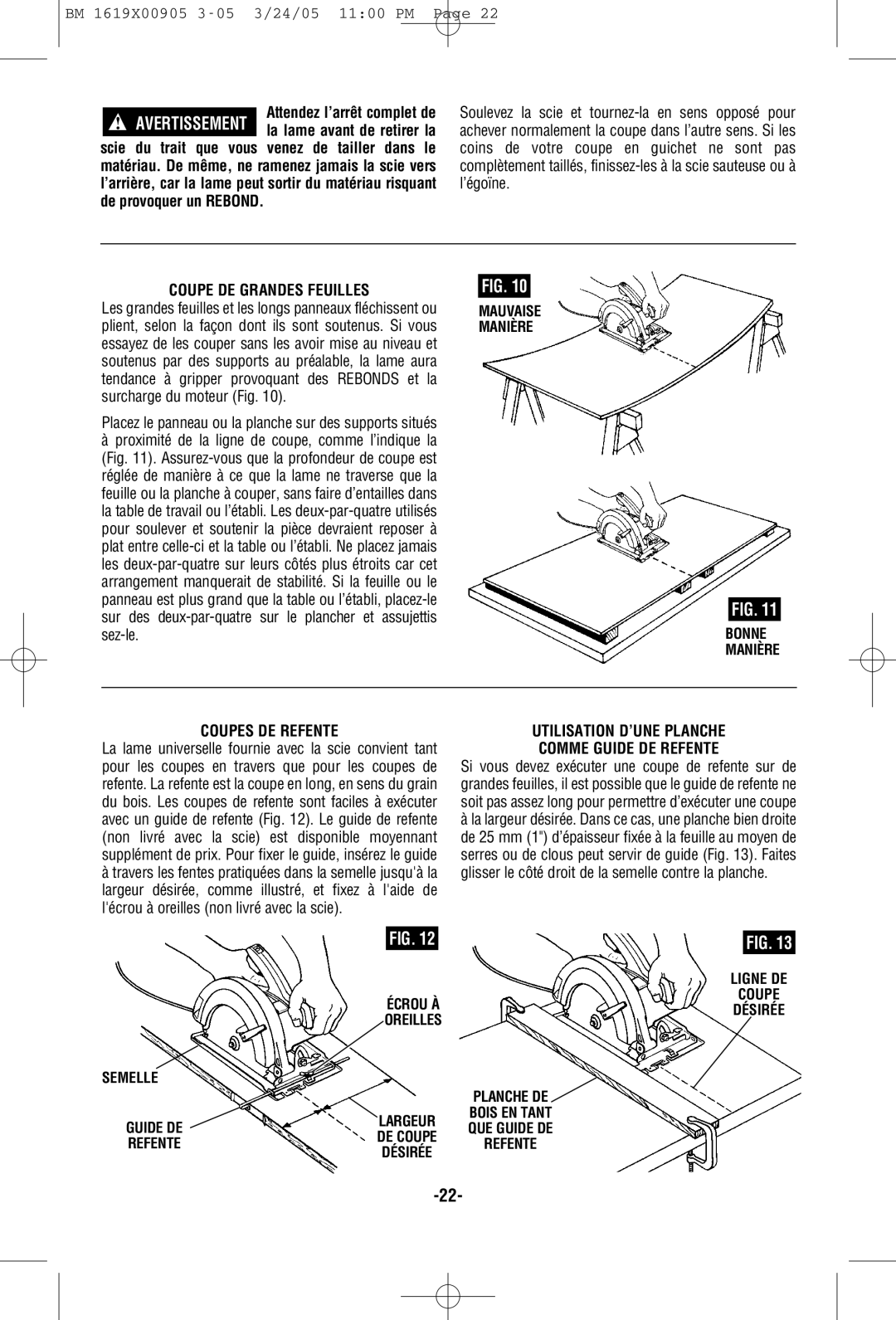 Bosch Power Tools 1656 Coupe DE Grandes Feuilles, Coupes DE Refente, Utilisation D’UNE Planche Comme Guide DE Refente 