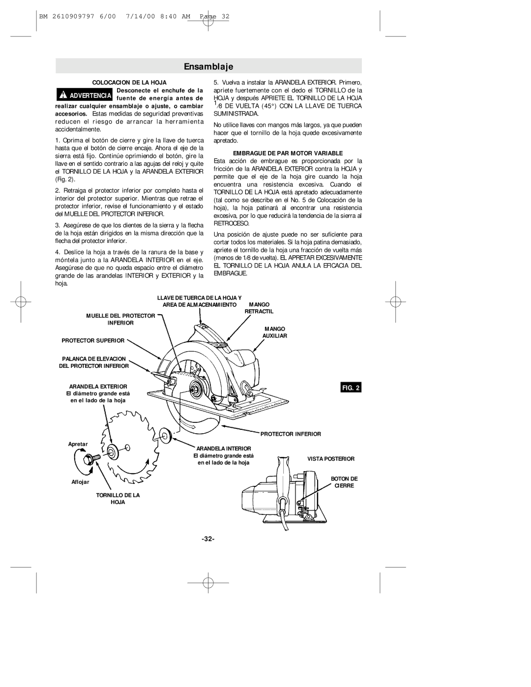 Bosch Power Tools 1657 manual Ensamblaje, Embrague DE PAR Motor Variable 