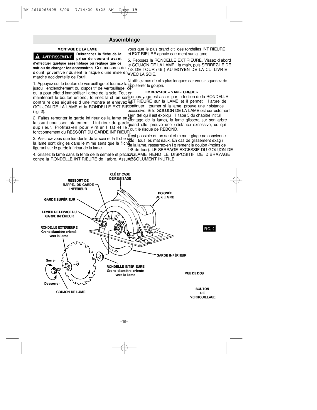 Bosch Power Tools 1658 manual Assemblage, Embrayage « VARI-TORQUE » 