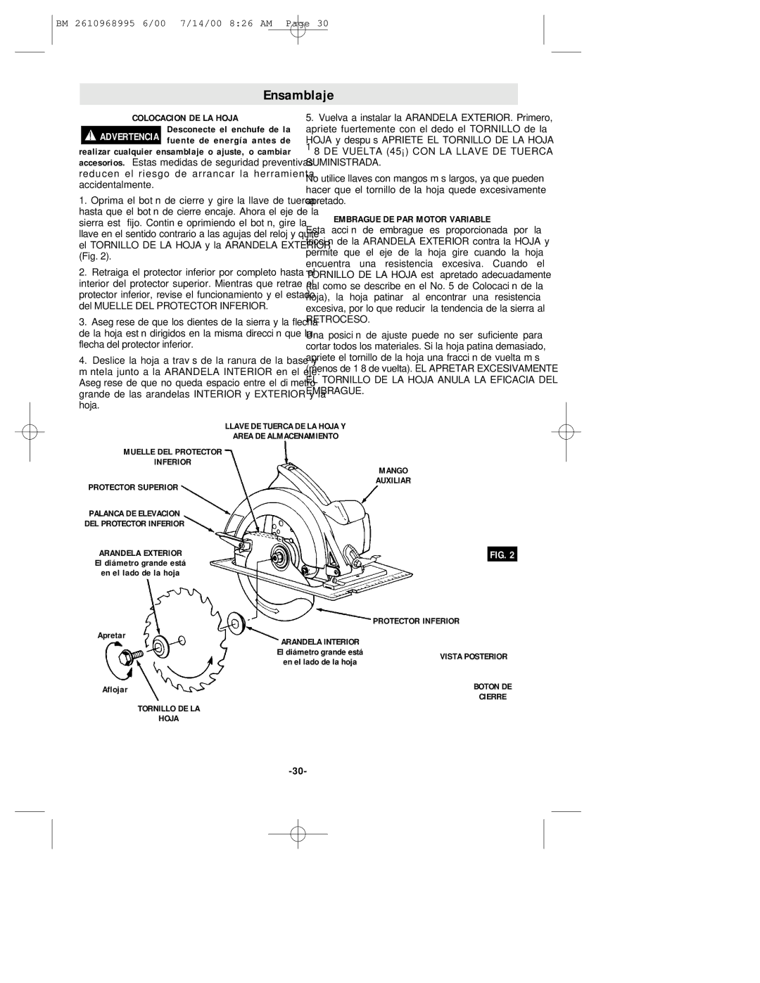 Bosch Power Tools 1658 manual Ensamblaje, Embrague DE PAR Motor Variable 