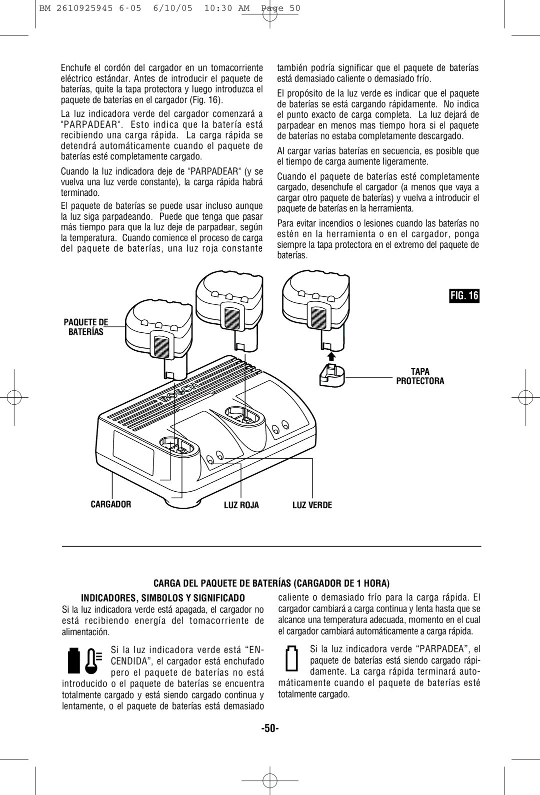 Bosch Power Tools 1661, 1659 manual Totalmente cargado 