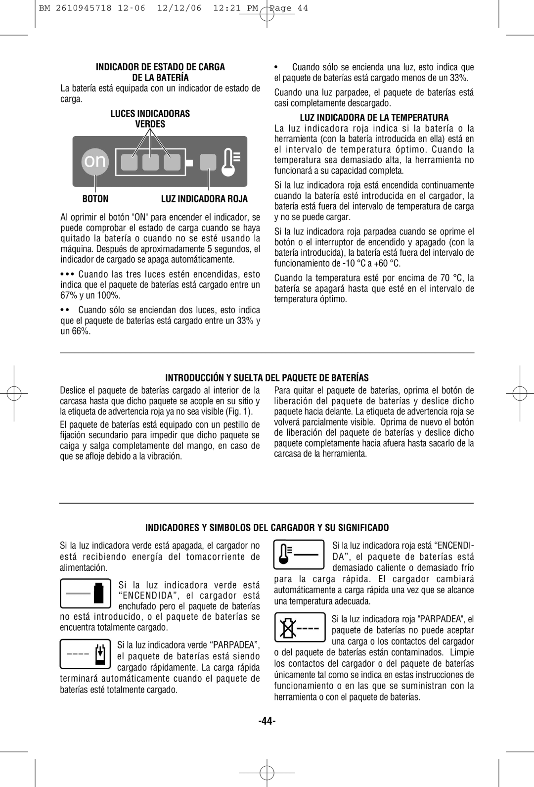 Bosch Power Tools 1671K, 1671B manual Indicador DE Estado DE Carga DE LA Batería, Luces Indicadoras Verdes Boton 