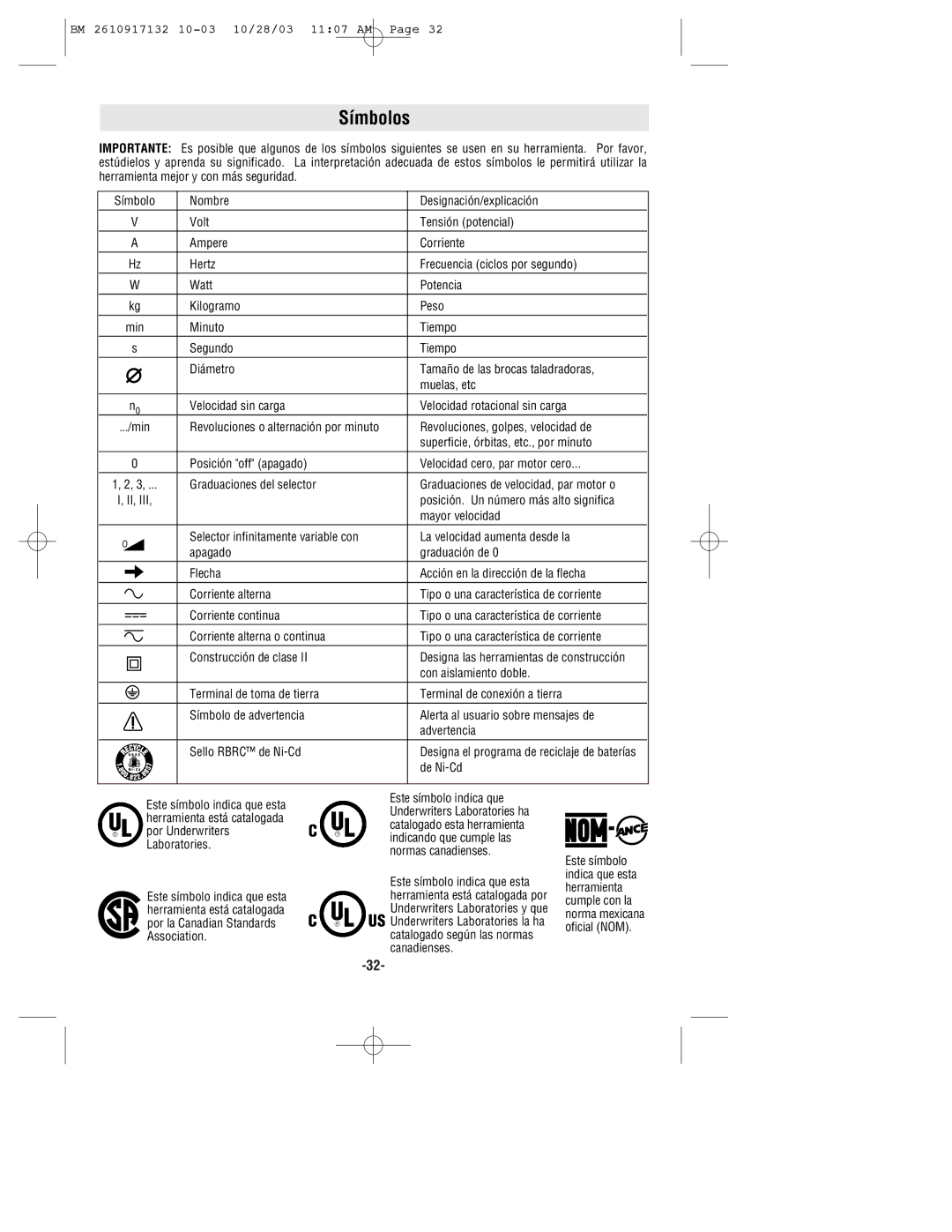 Bosch Power Tools 1677MDT manual Símbolos, De Ni-Cd 