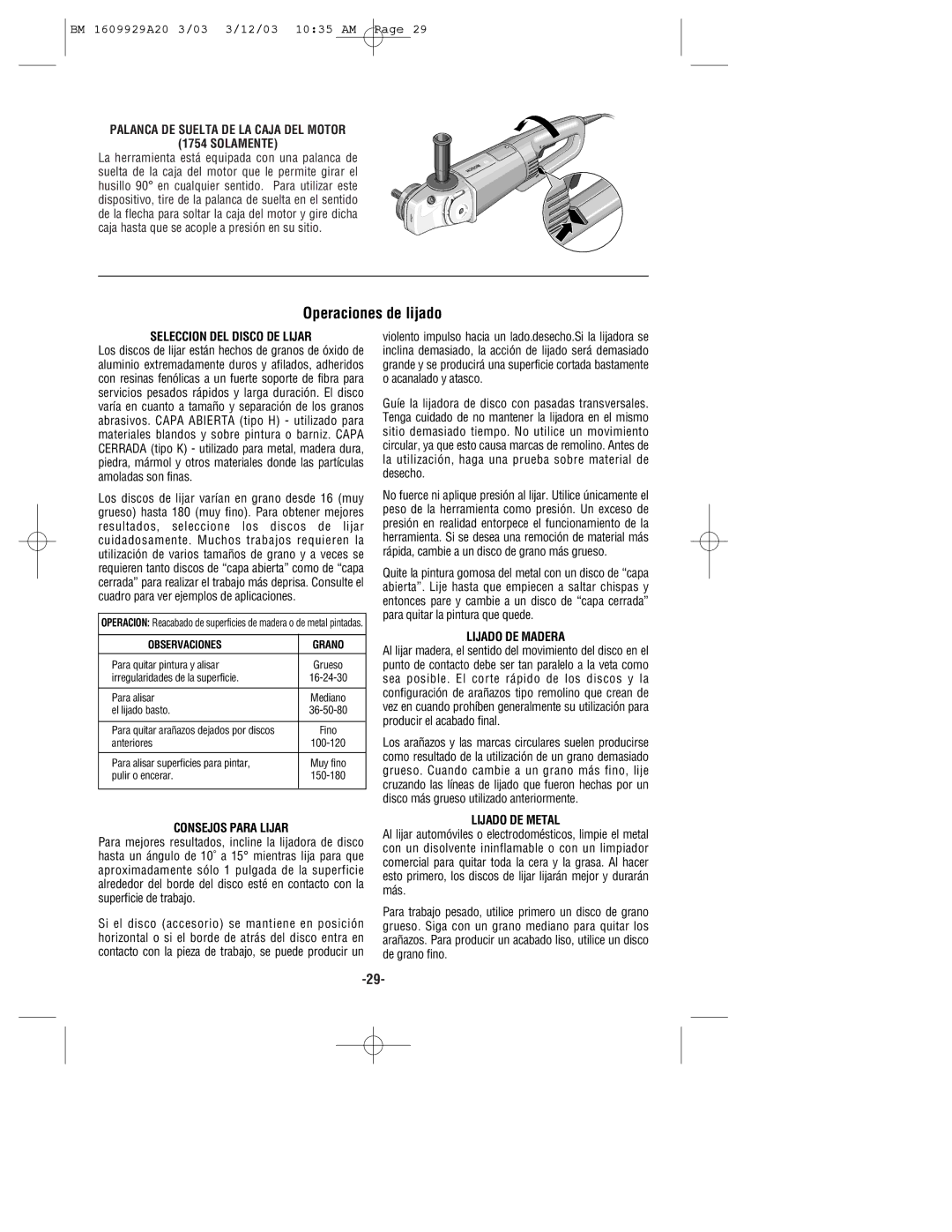 Bosch Power Tools 1757, 1752, 1754 manual Operaciones de lijado 