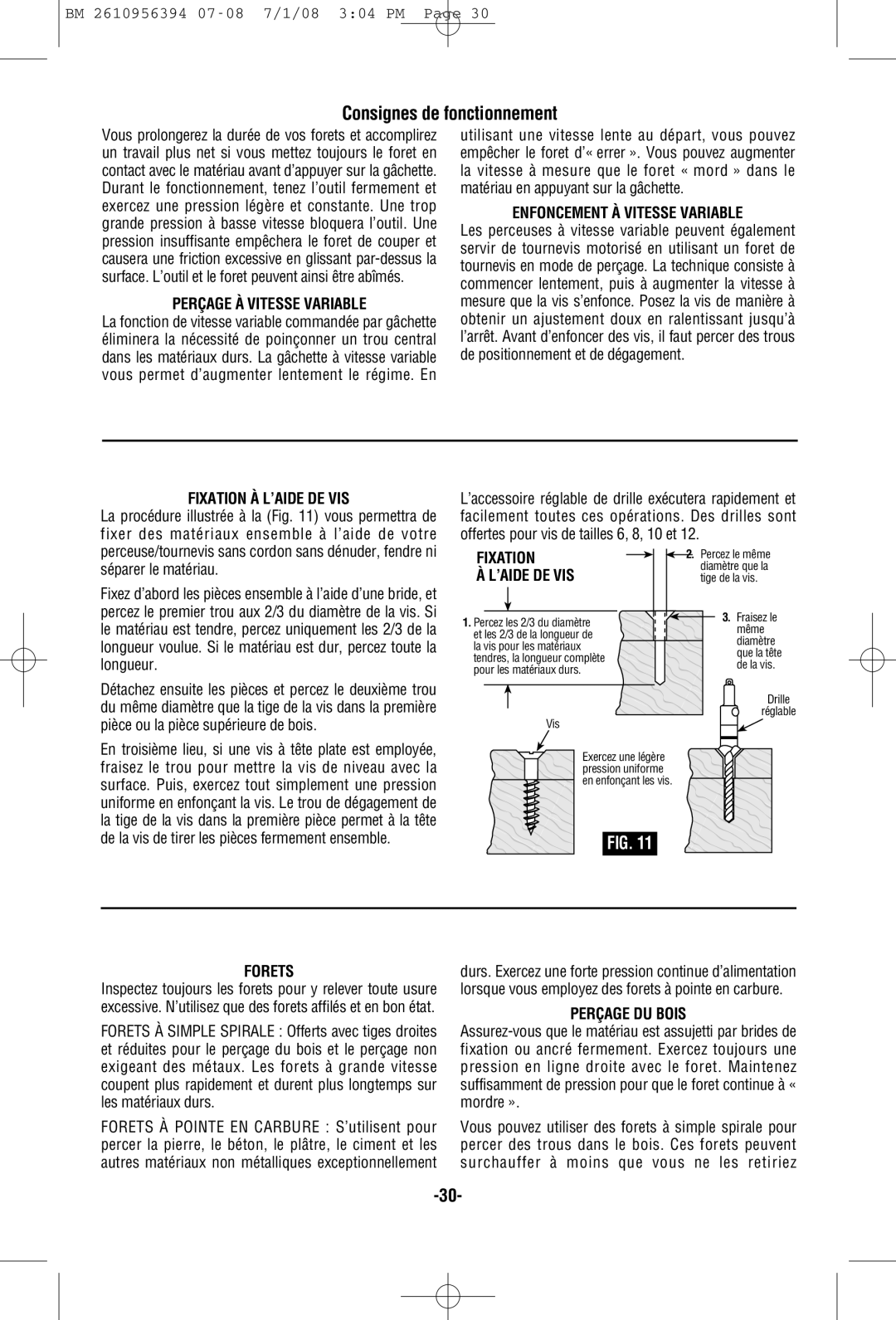 Bosch Power Tools 17618-01, 17614-01, 17614B manual Consignes de fonctionnement 