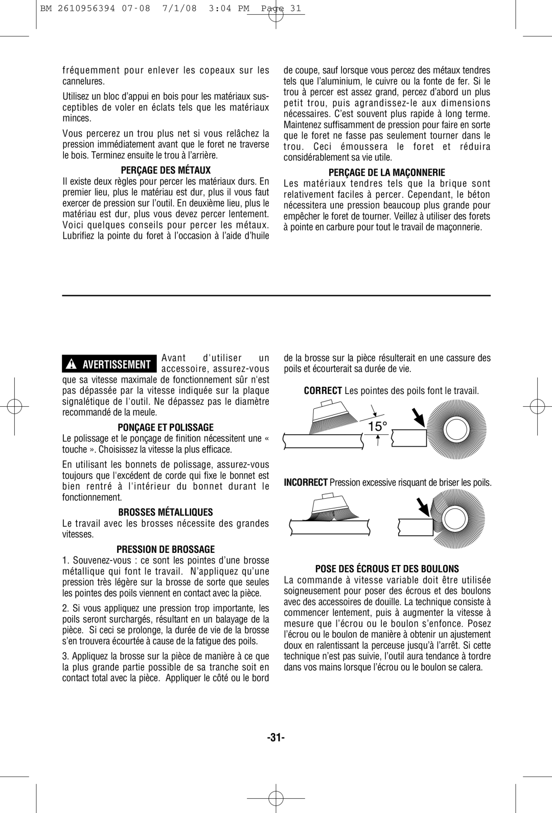 Bosch Power Tools 17618-01 Perçage DES Métaux, Perçage DE LA Maçonnerie, Ponçage ET Polissage, Brosses Métalliques 